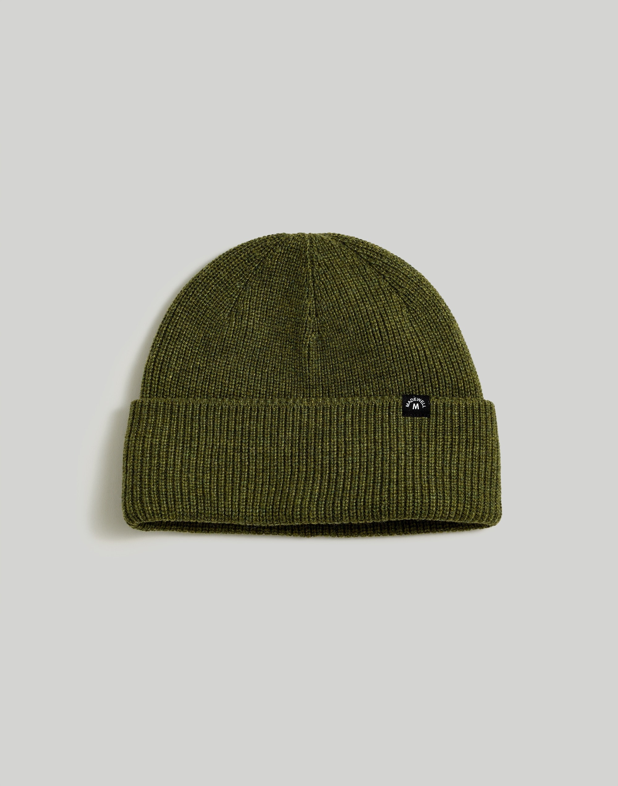 Mw Ribbed Cuffed Beanie In Dried Clover