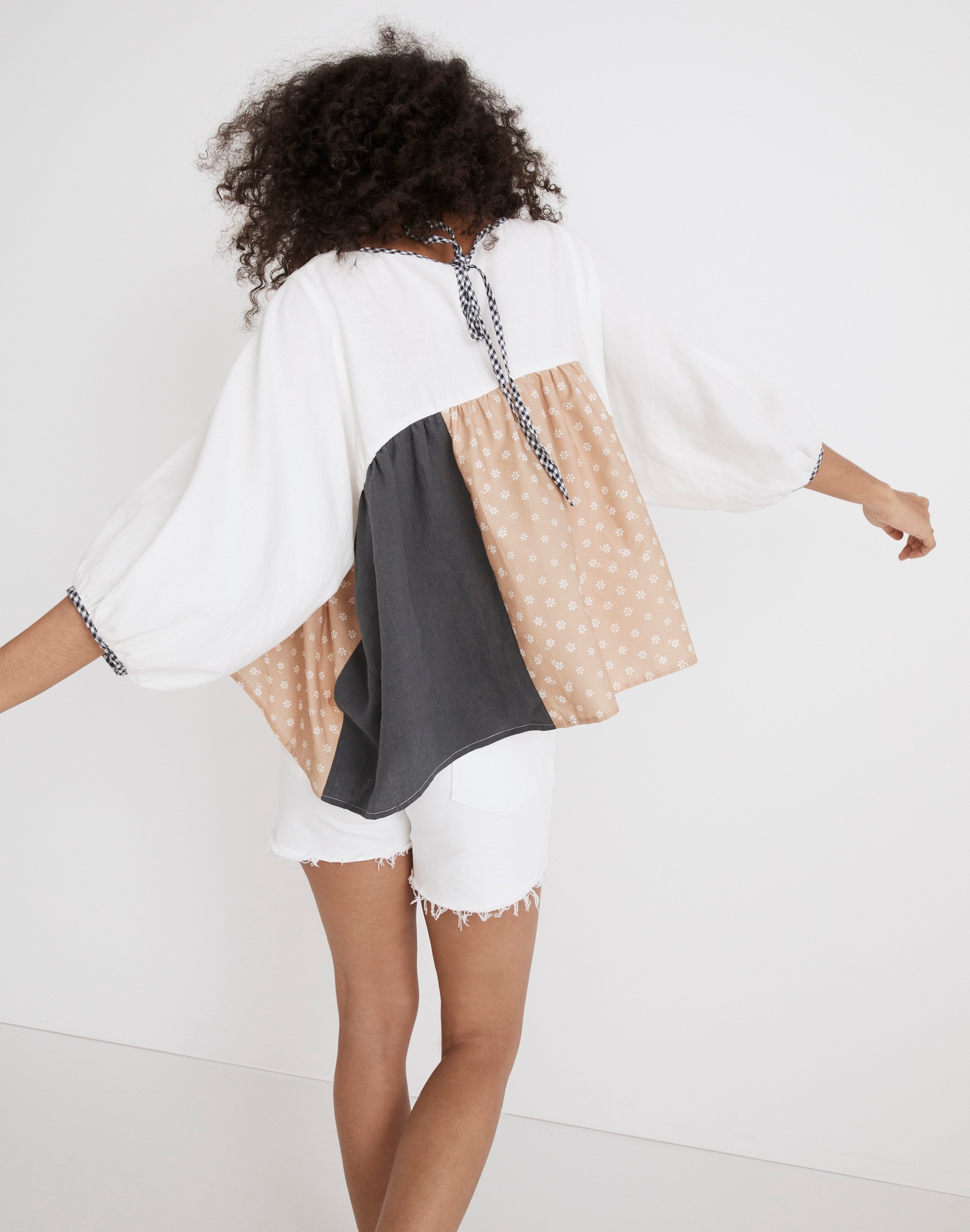 Madewell x La Réunion Upcycled Patchwork Peasant Shirt | Madewell