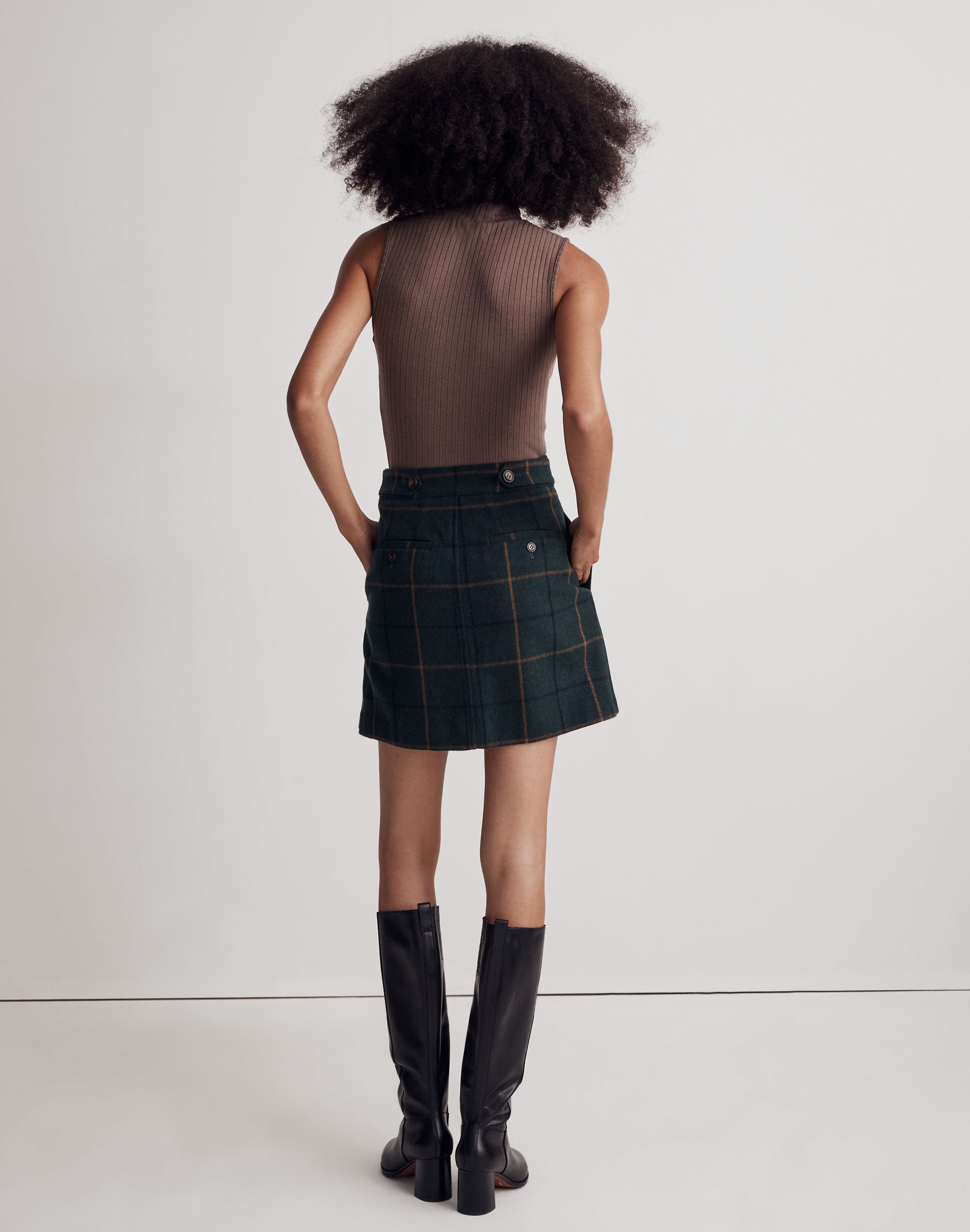 Wool Button-Front Mini Skirt | Madewell