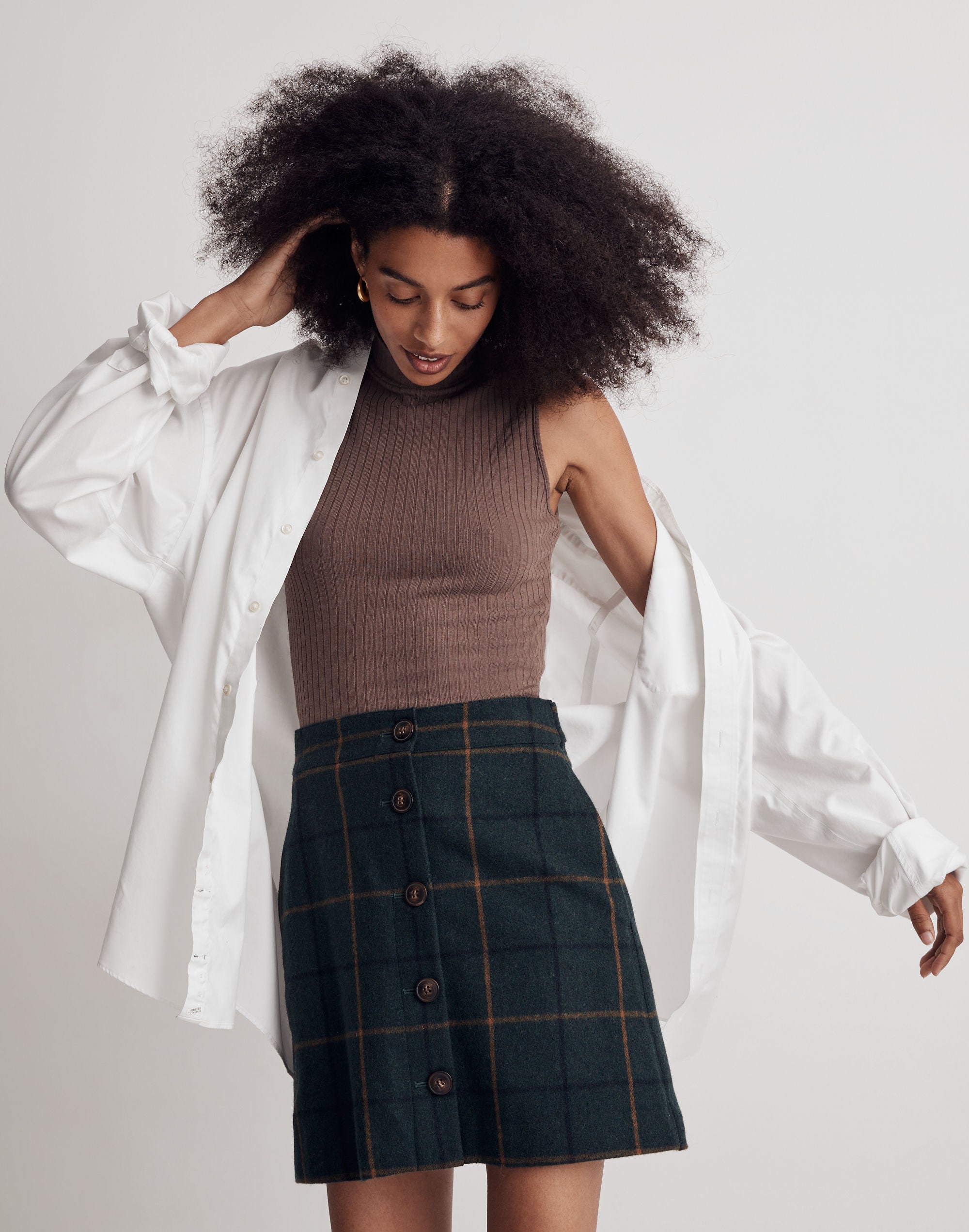 Wool Button-Front Mini Skirt | Madewell