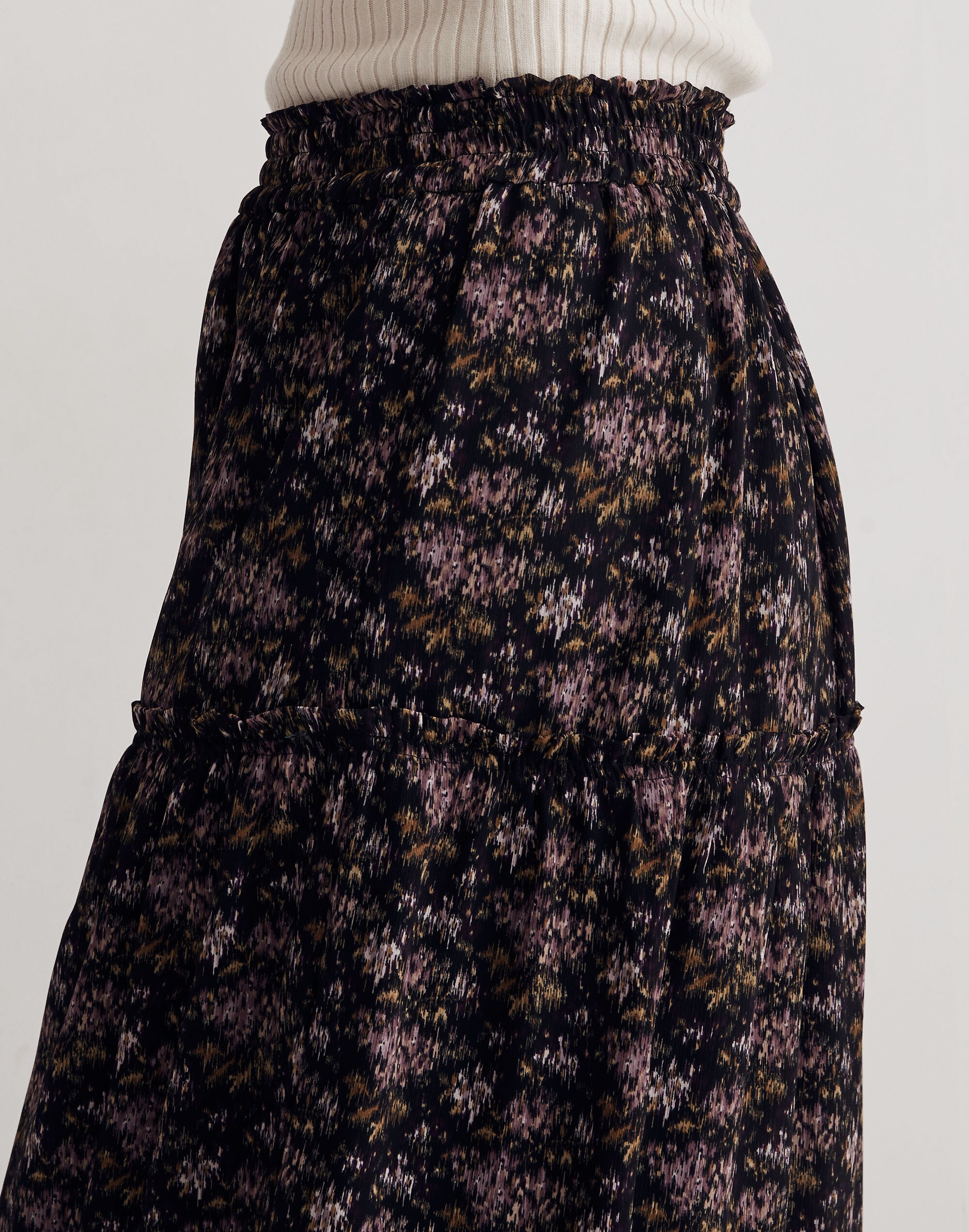 Crinkle Georgette Tiered Maxi Skirt Blurred Blooms | Madewell