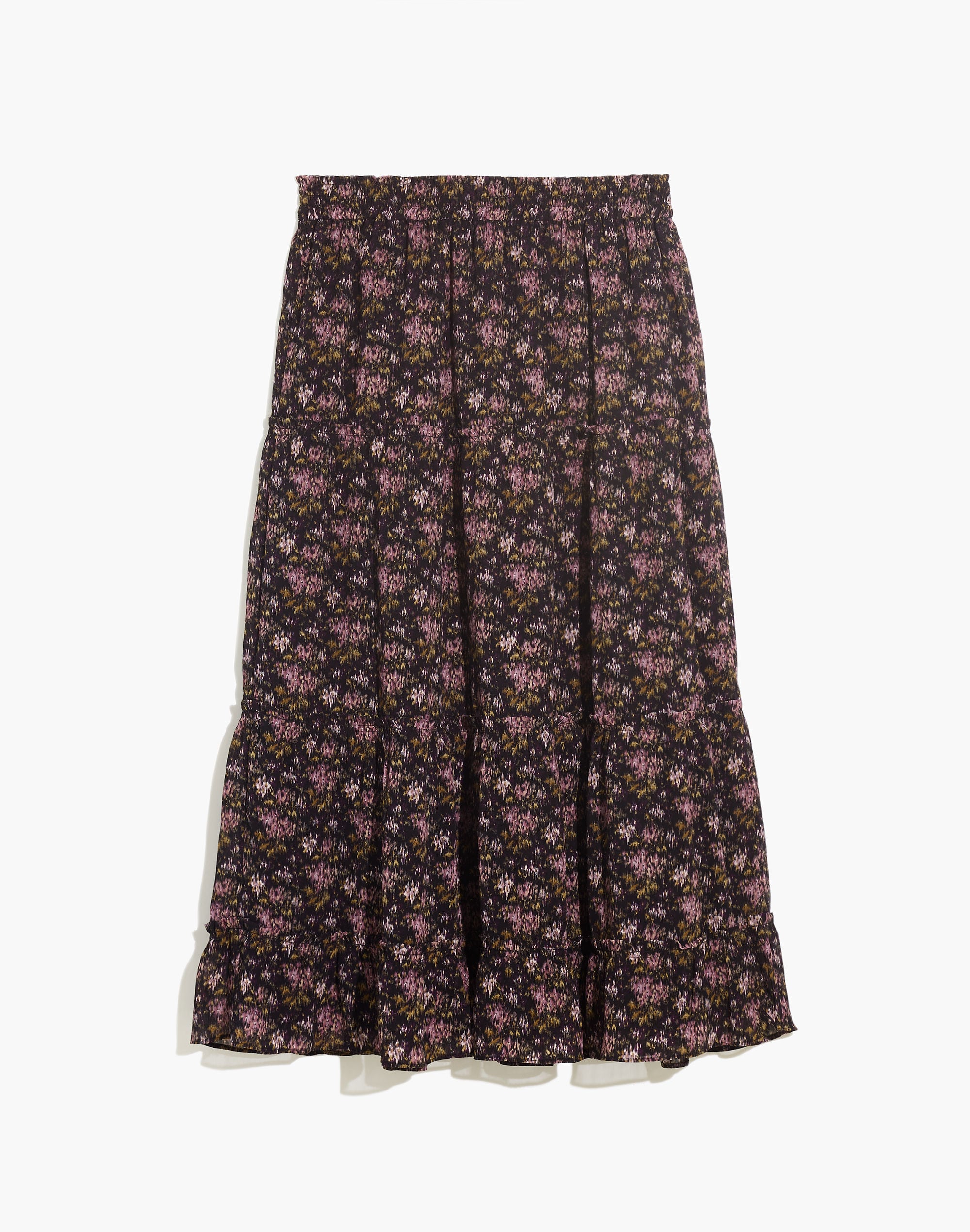 Crinkle Georgette Tiered Maxi Skirt Blurred Blooms | Madewell