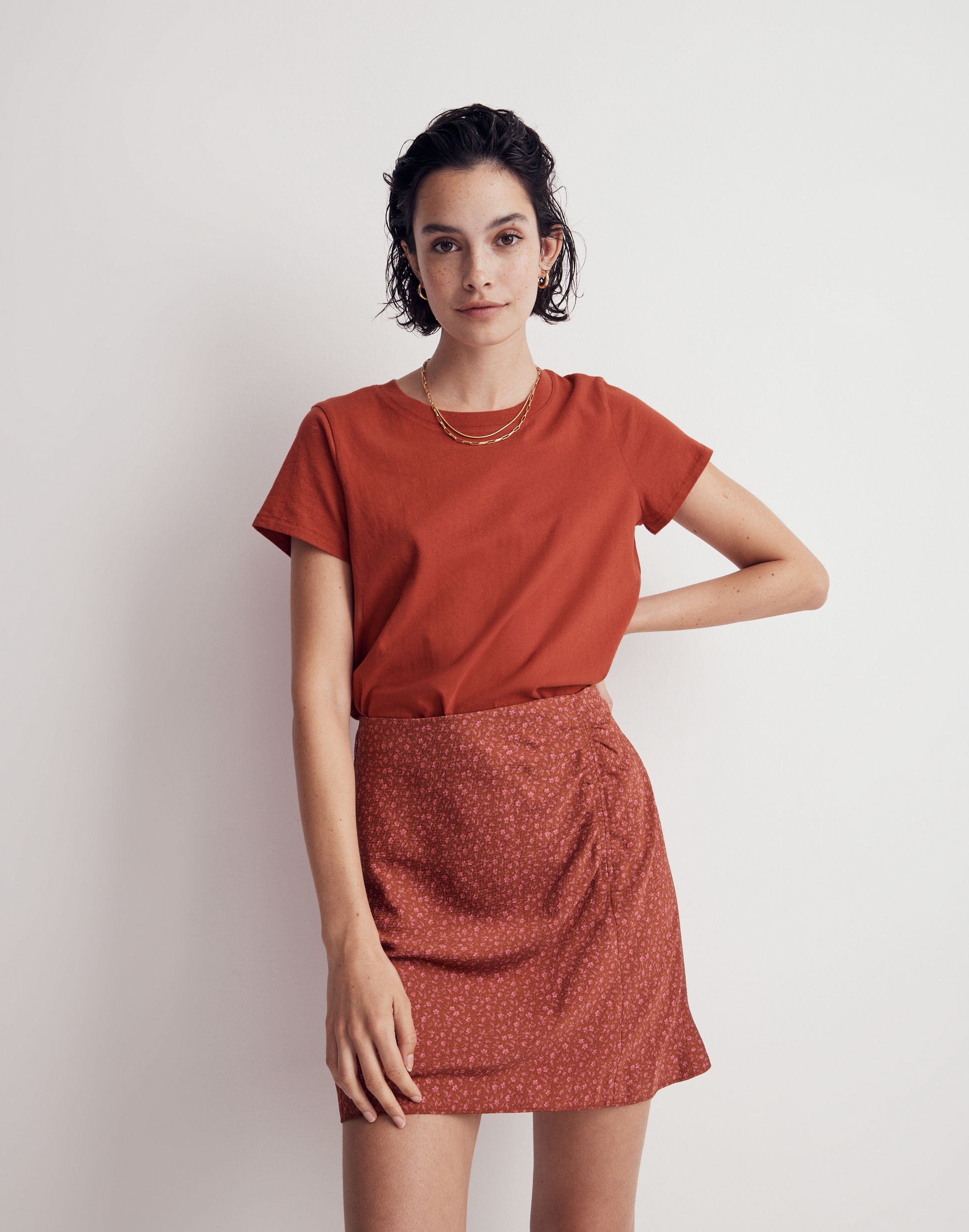 Hammered Satin Ruched Mini Skirt | Madewell