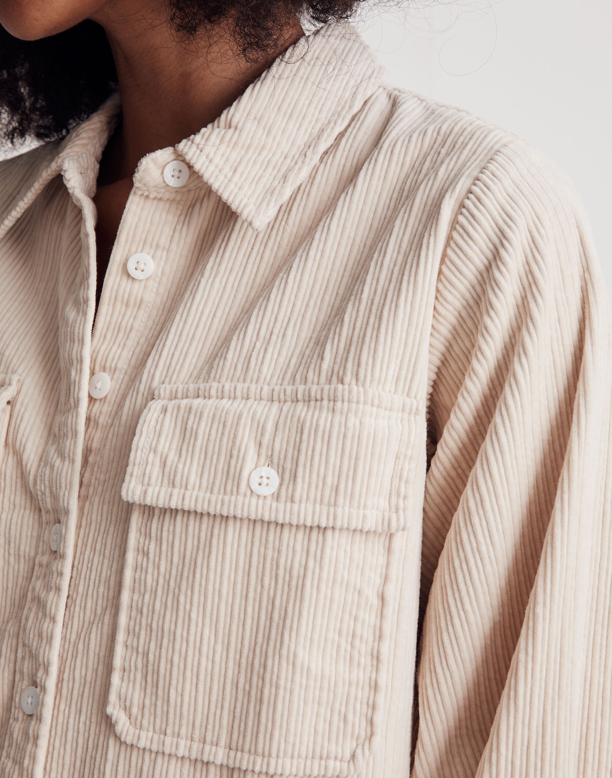 Corduroy Long-Sleeve Mini Shirtdress | Madewell