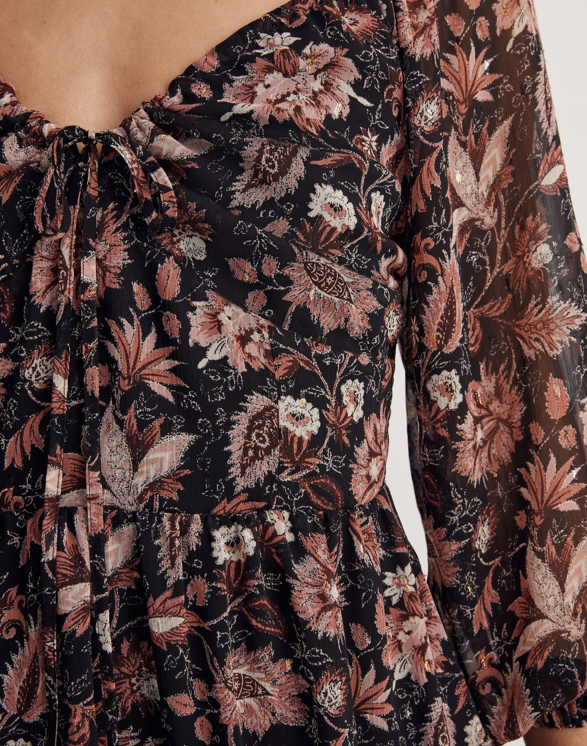 Amalia Tiered Mini Dress Pampas Blooms | Madewell