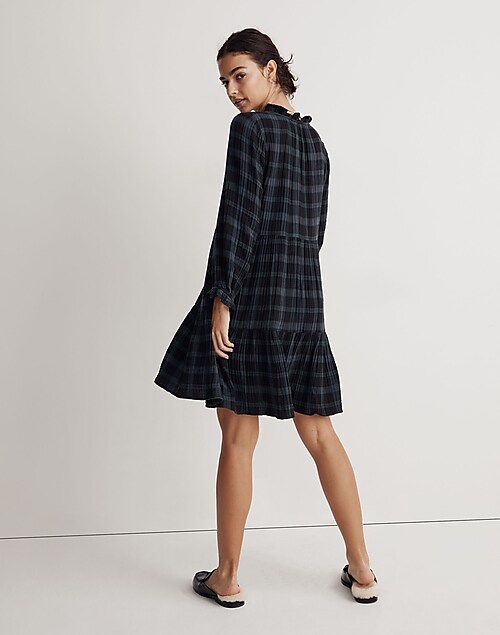 Pick Of The Patch Green Plaid Tie-Front Mini Dress