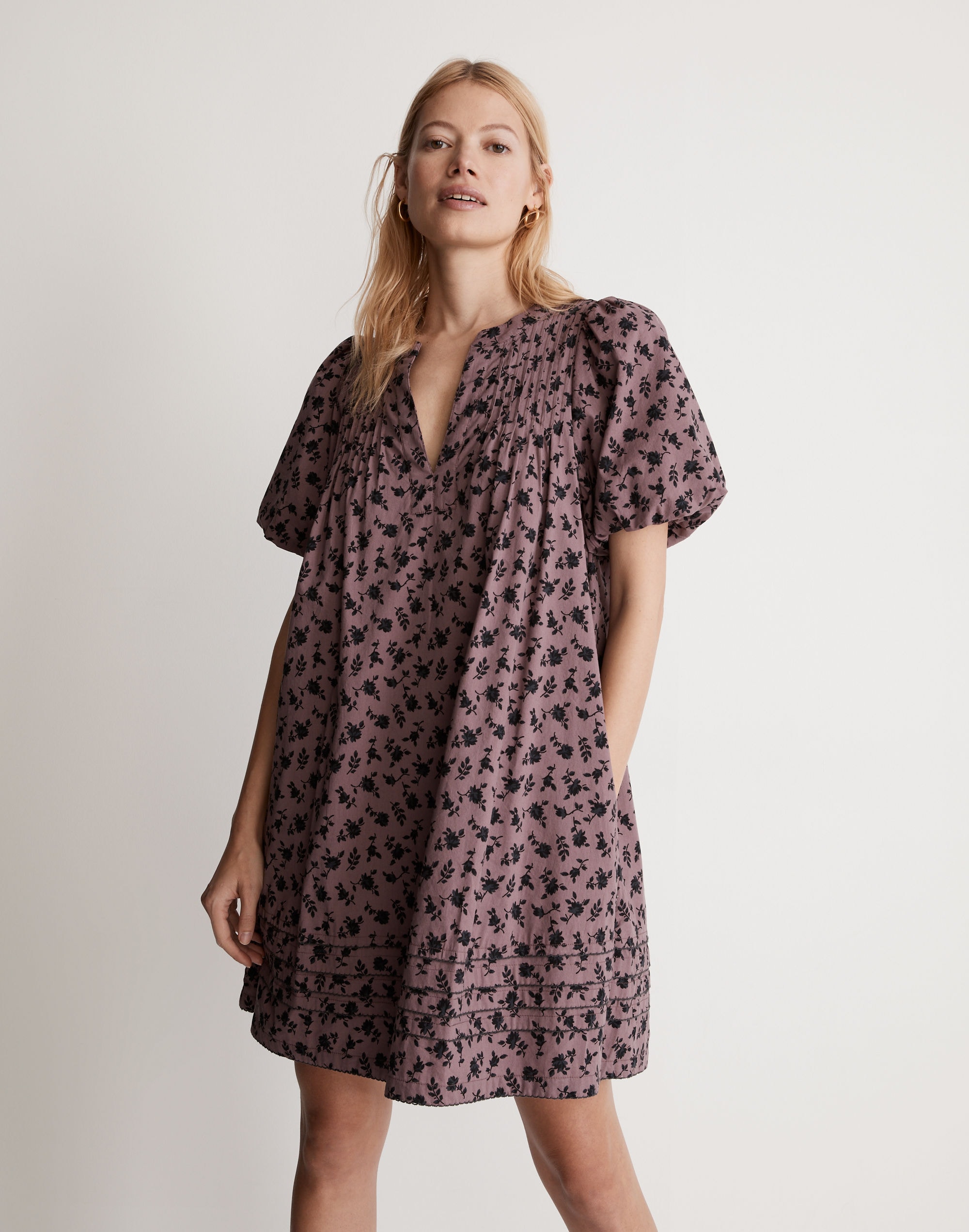 Tillie Puff-Sleeve Mini Dress Shadow Blooms | Madewell