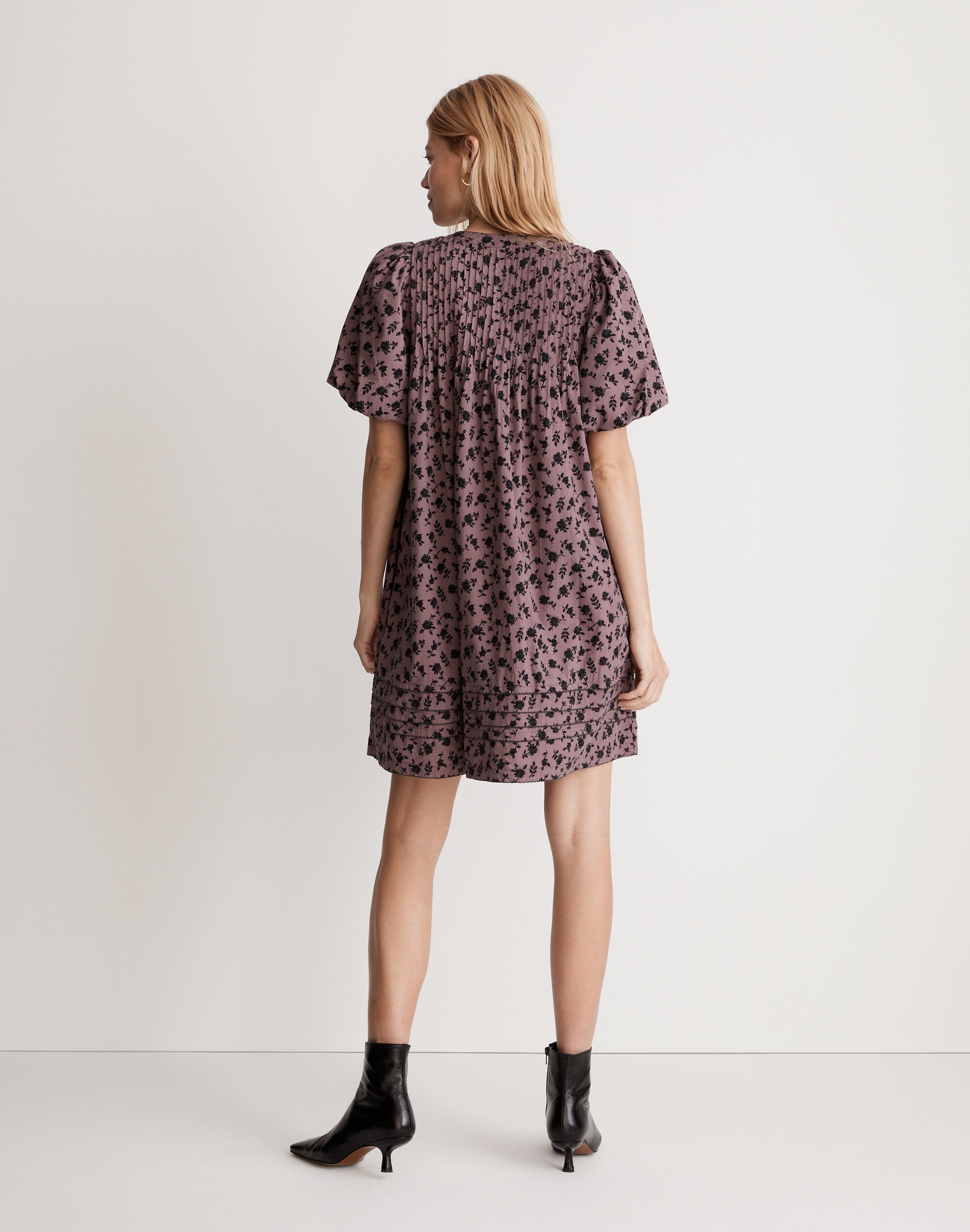 Tillie Puff-Sleeve Mini Dress Shadow Blooms | Madewell