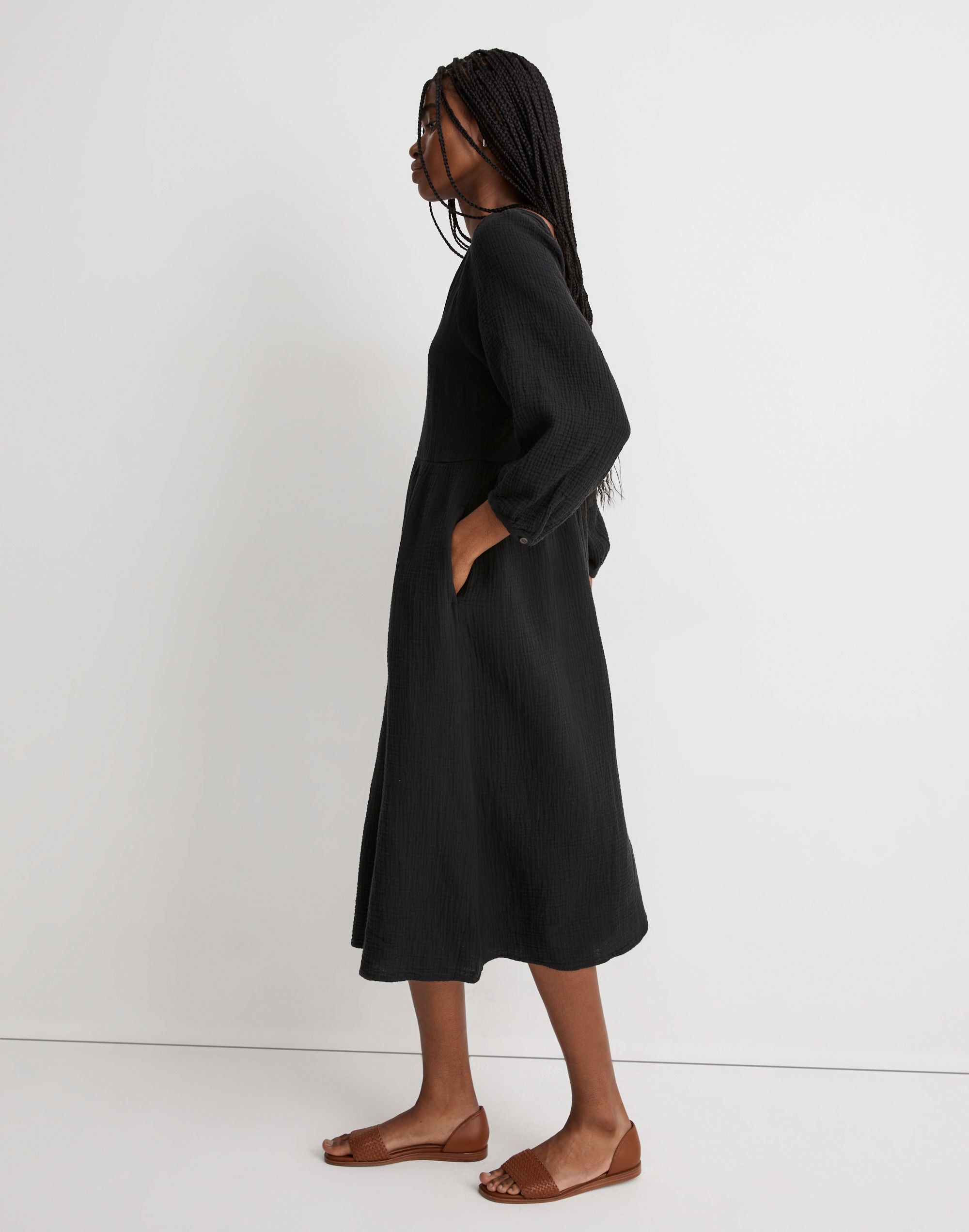 Lightspun V-Neck Midi Dress | Madewell