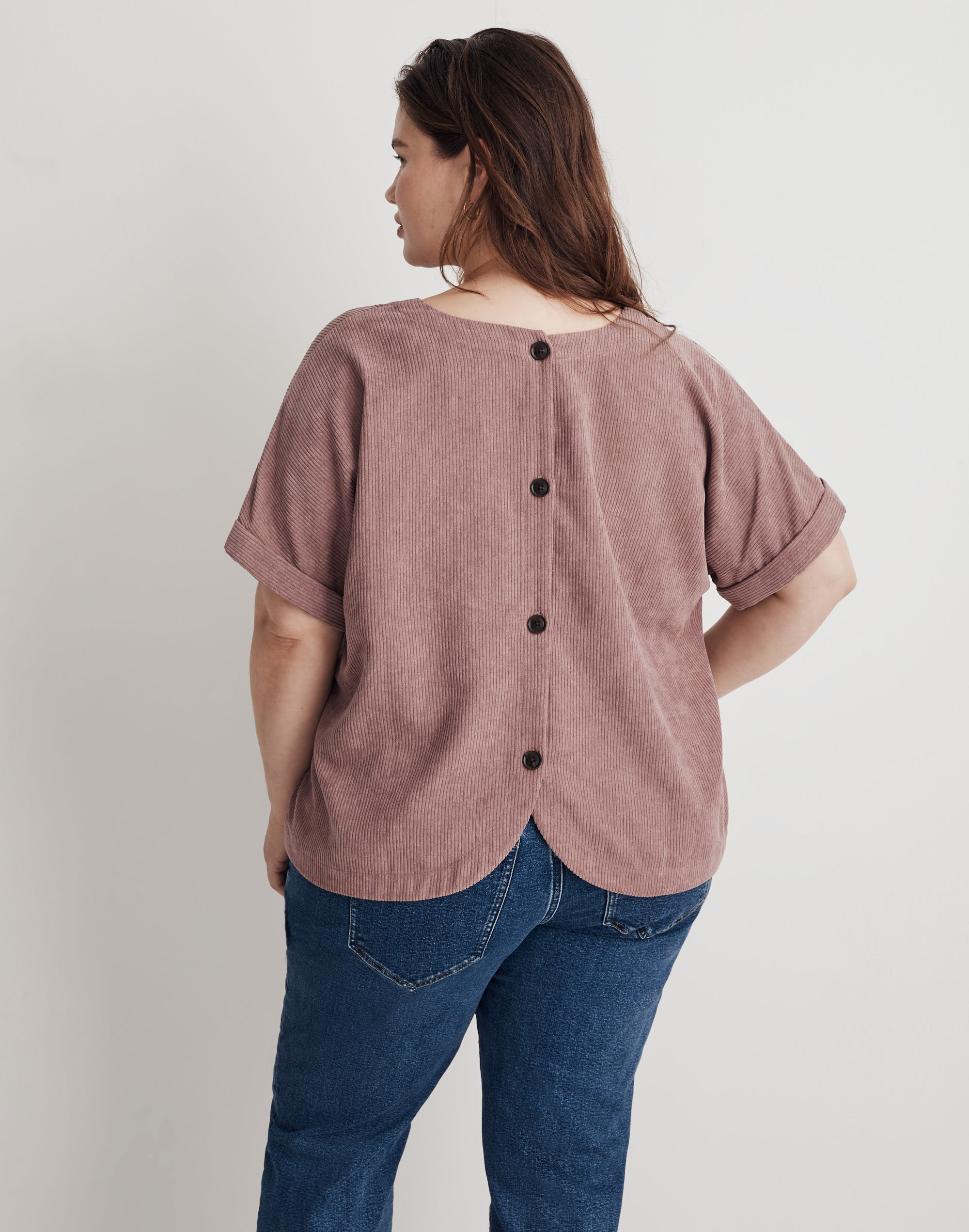 Plus Corduroy Renata V-Neck Top | Madewell