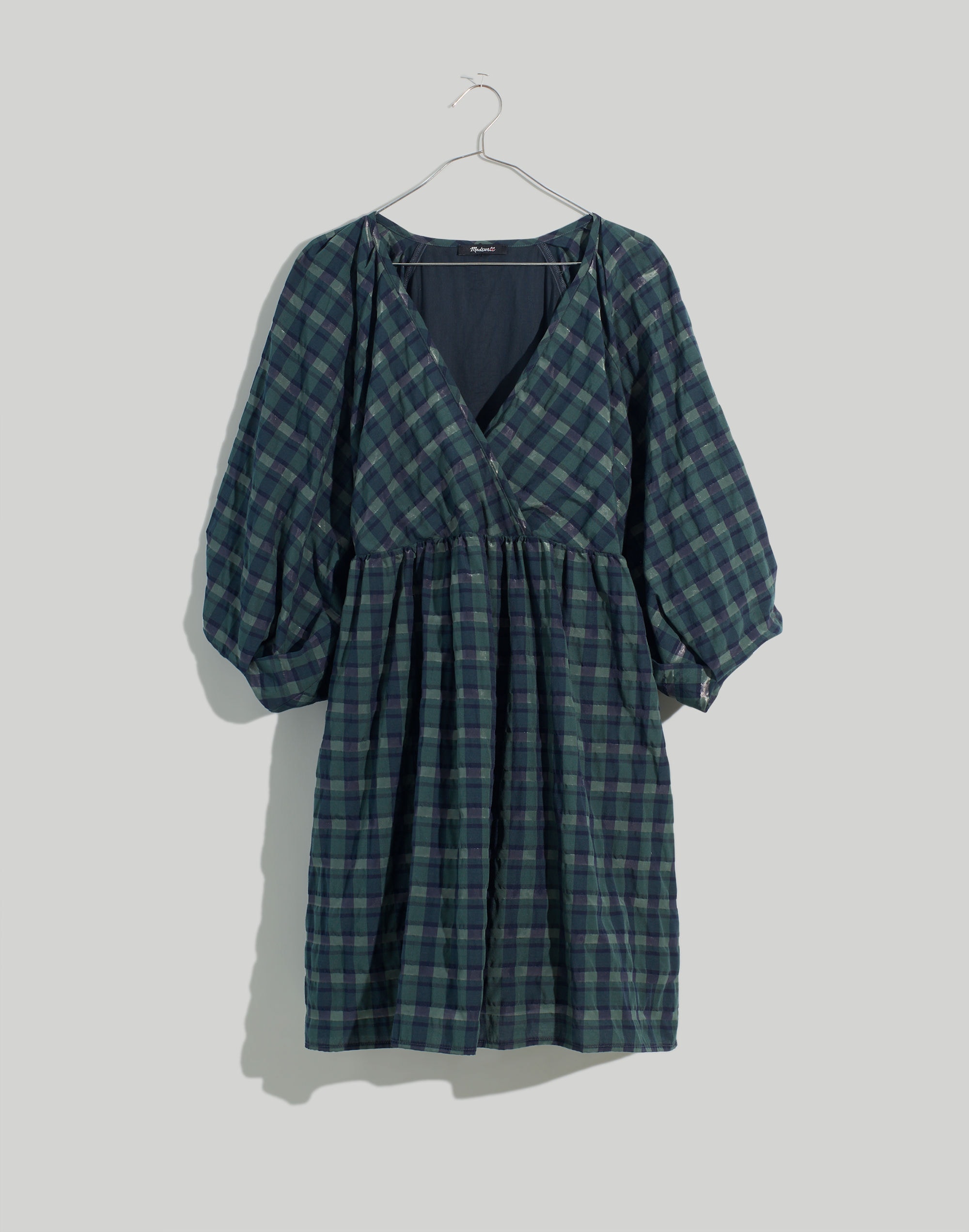 Plus Marianna Puff-Sleeve Mini Dress in Plaid | Madewell