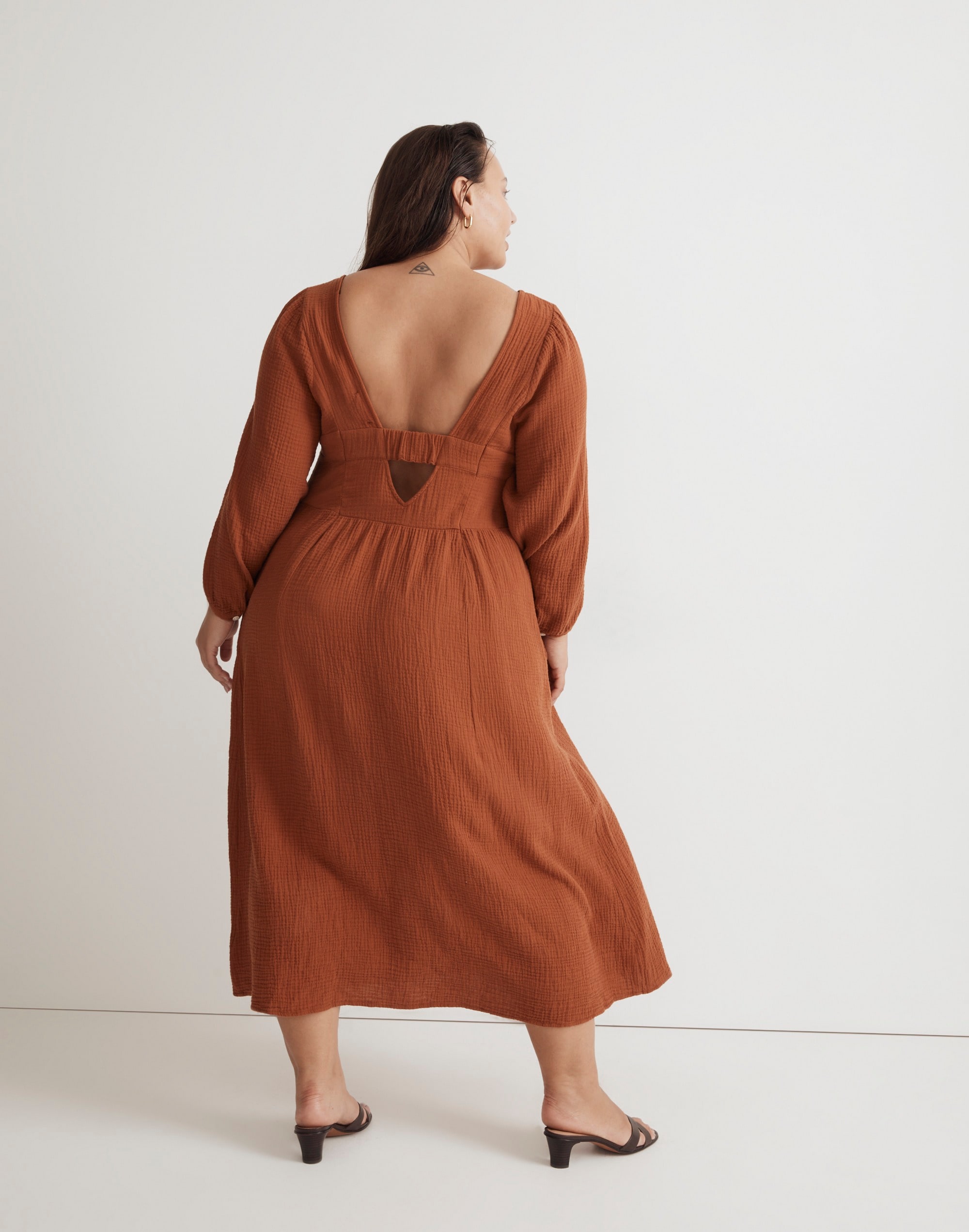 Plus Lightspun V-Neck Midi Dress