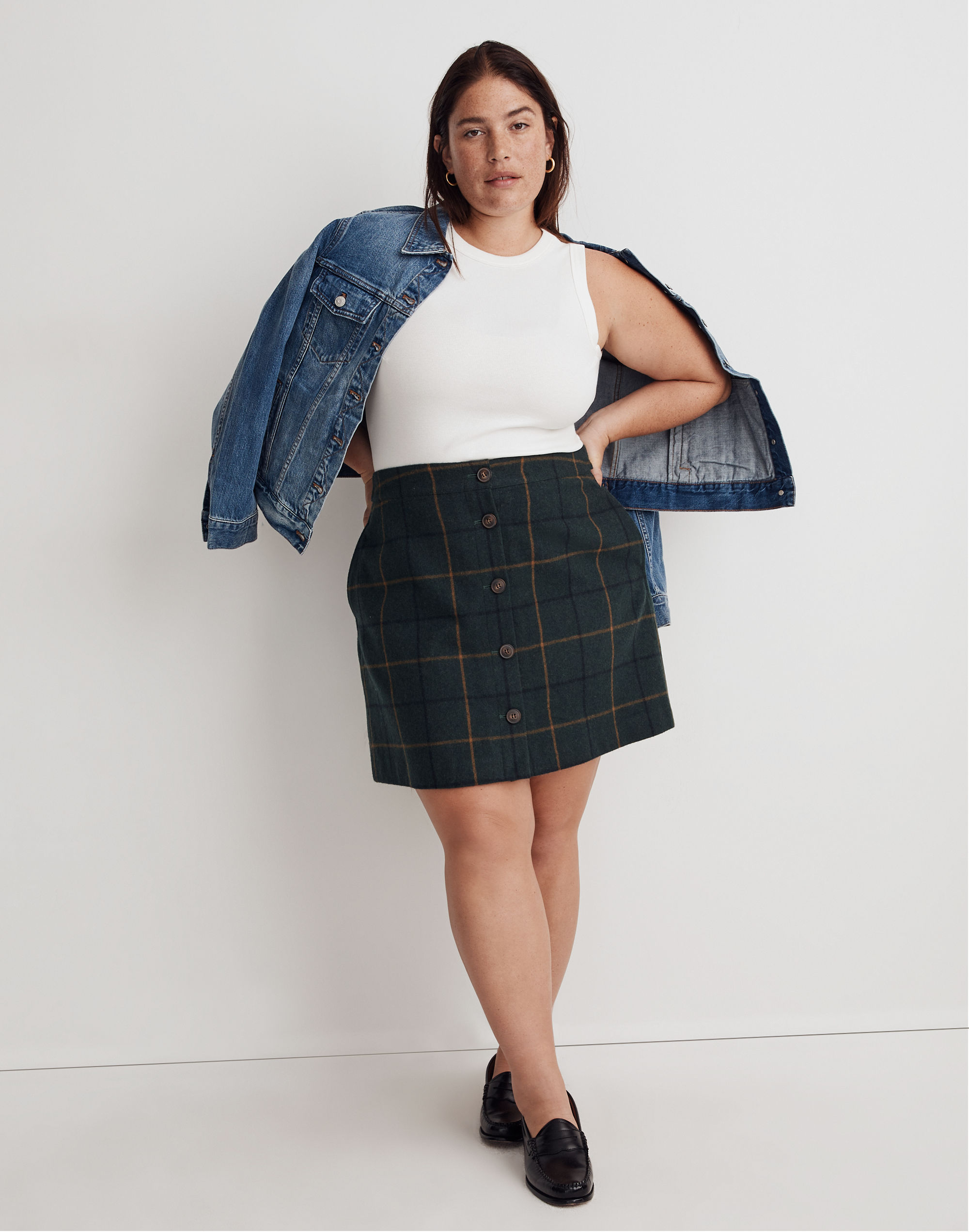 Plus Wool Button-Front Mini Skirt | Madewell