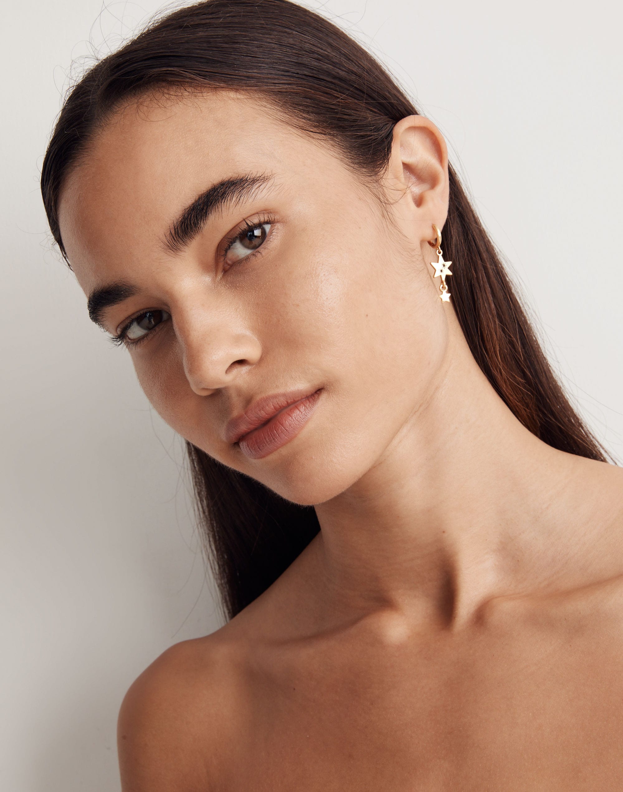 Pavé Star Huggie Hoop Earrings | Madewell