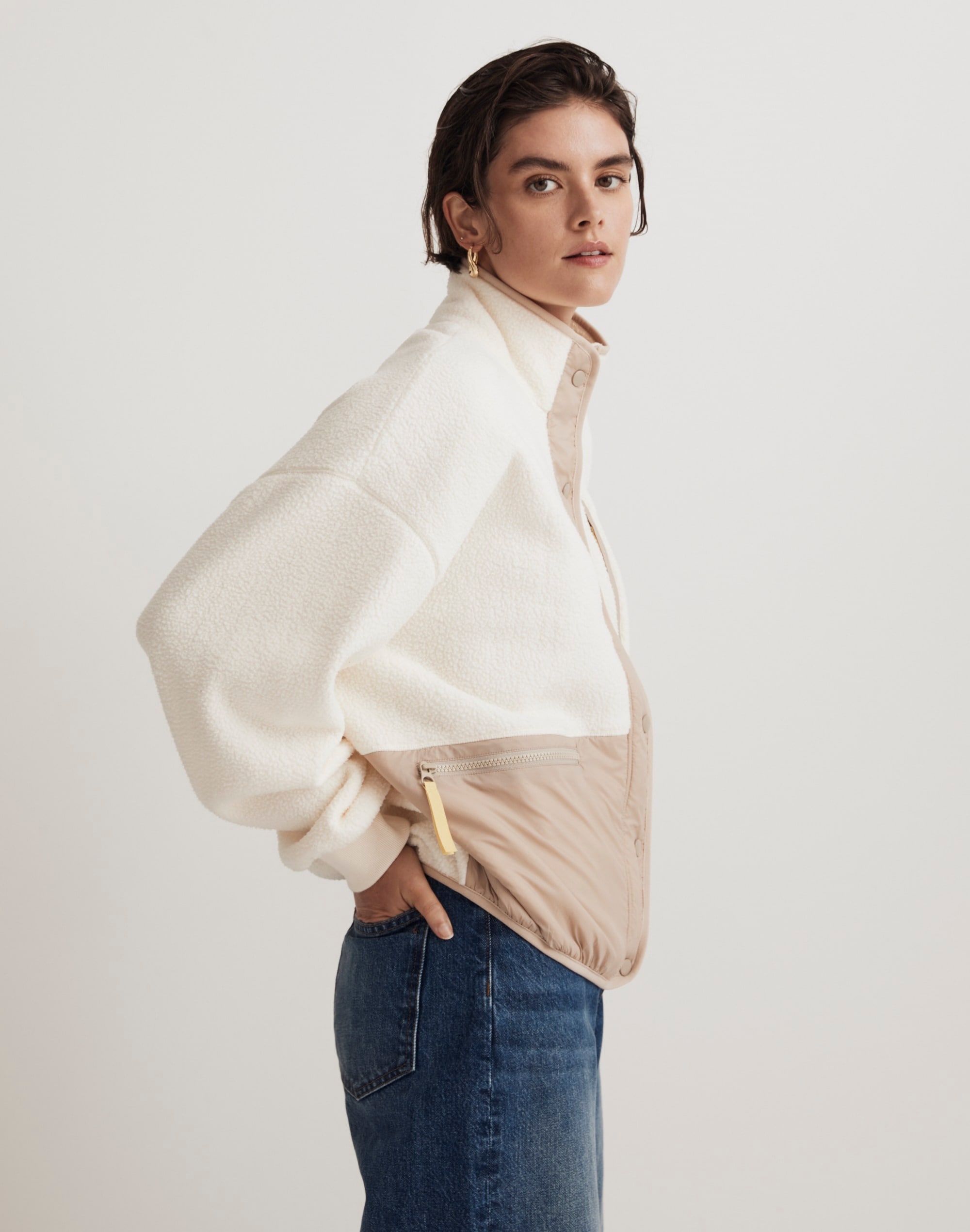 (Re)sourced Sherpa Snap-Front Jacket | Madewell