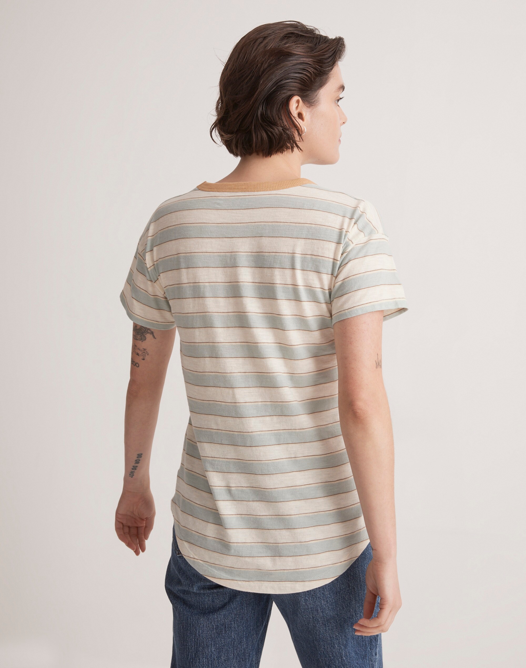 Whisper Cotton Crewneck Tee in Colewell Stripe | Madewell