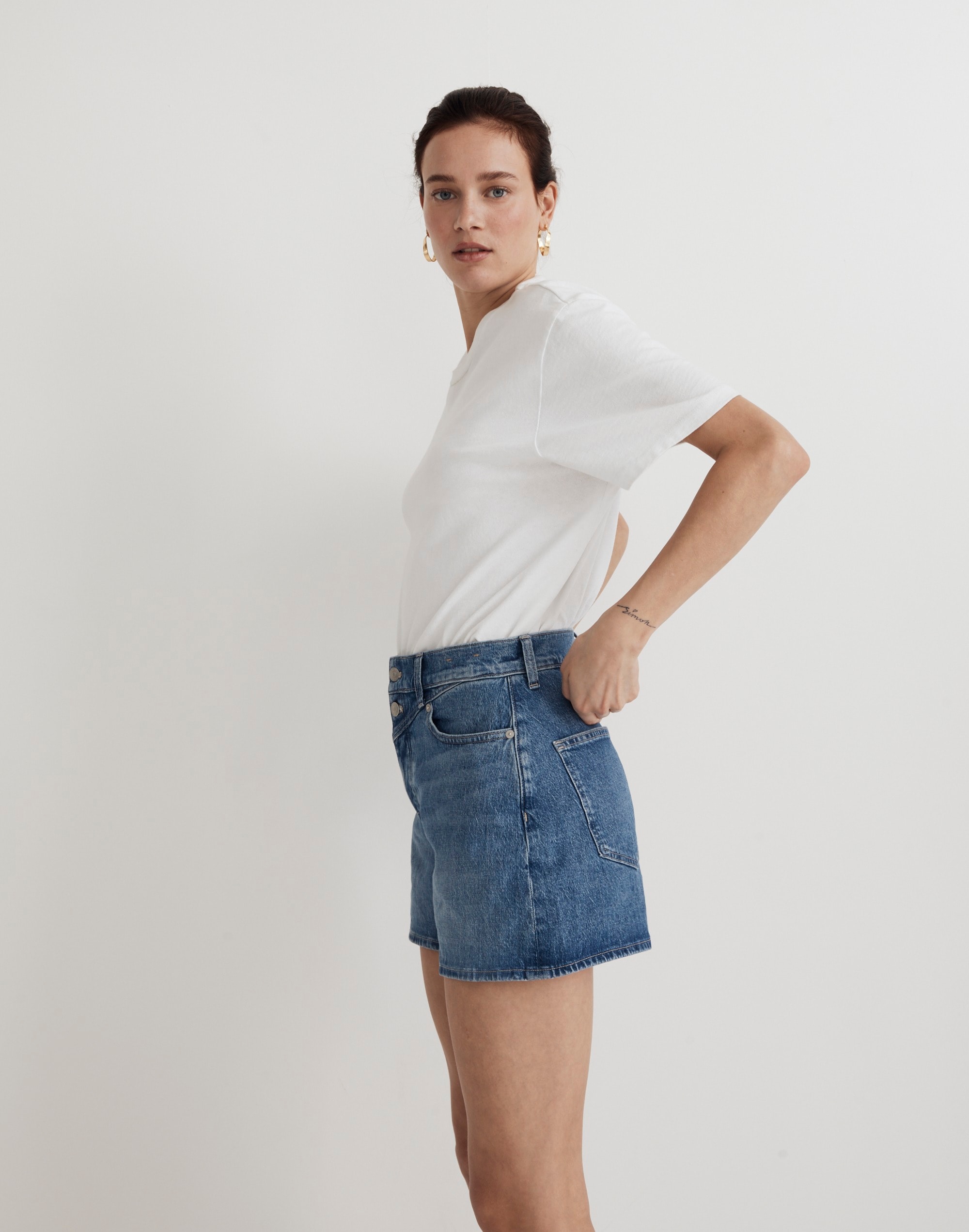 The Mid-Length Momjean Short in Juneau Wash: Yoke Edition | Madewell