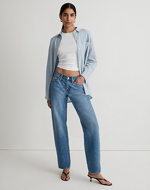 Low-Rise Baggy Straight Jeans in Enley Wash