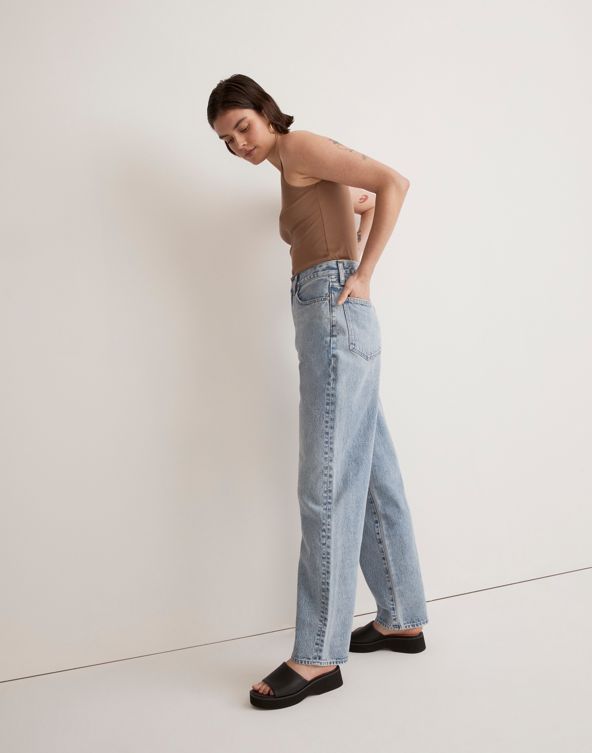 Petite Baggy Straight Jeans in Olvera Wash | Madewell