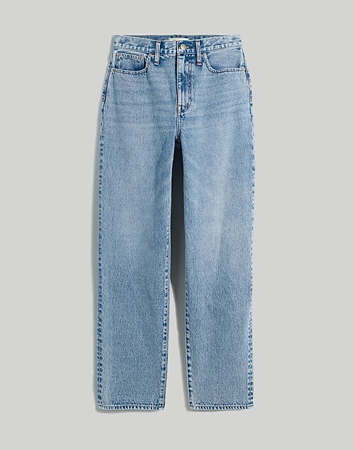 Madewell straight baggy jeans in pink