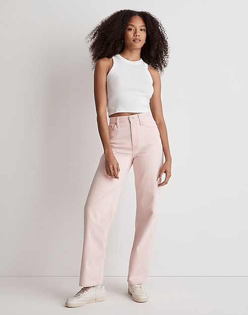 The Perfect Vintage Wide-Leg Jean in Light Pink Wash: Botanical-Dye Edition