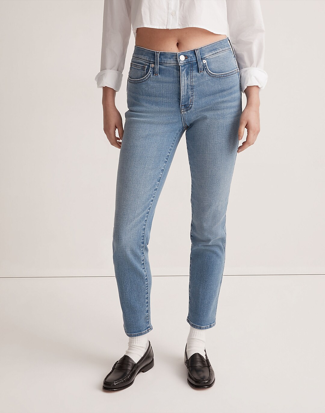 Mid-Rise Stovepipe Jeans in Skyford Wash