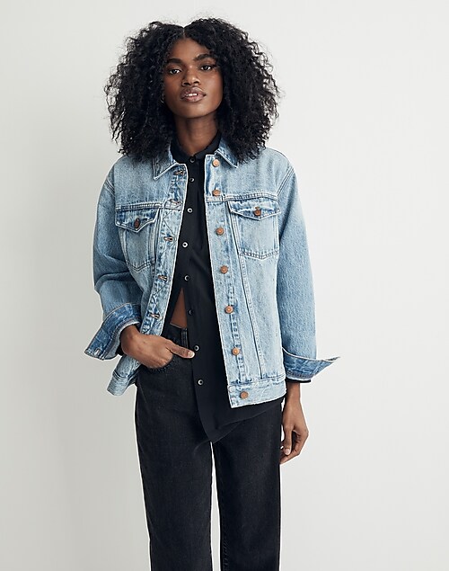 Cozy-Lined Non-Stretch Jean Jacket