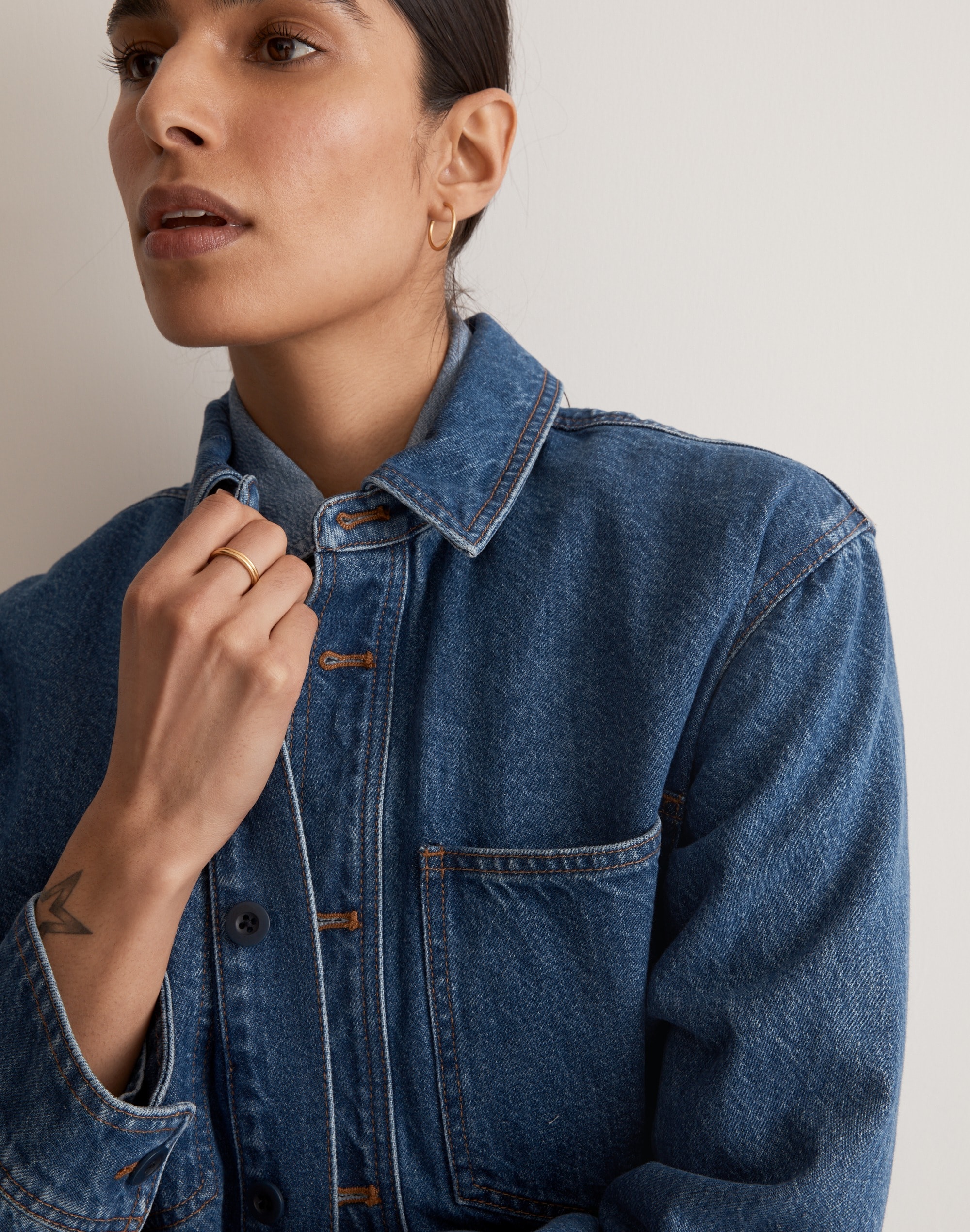 Denim Shirt-Jacket in Taitley Wash