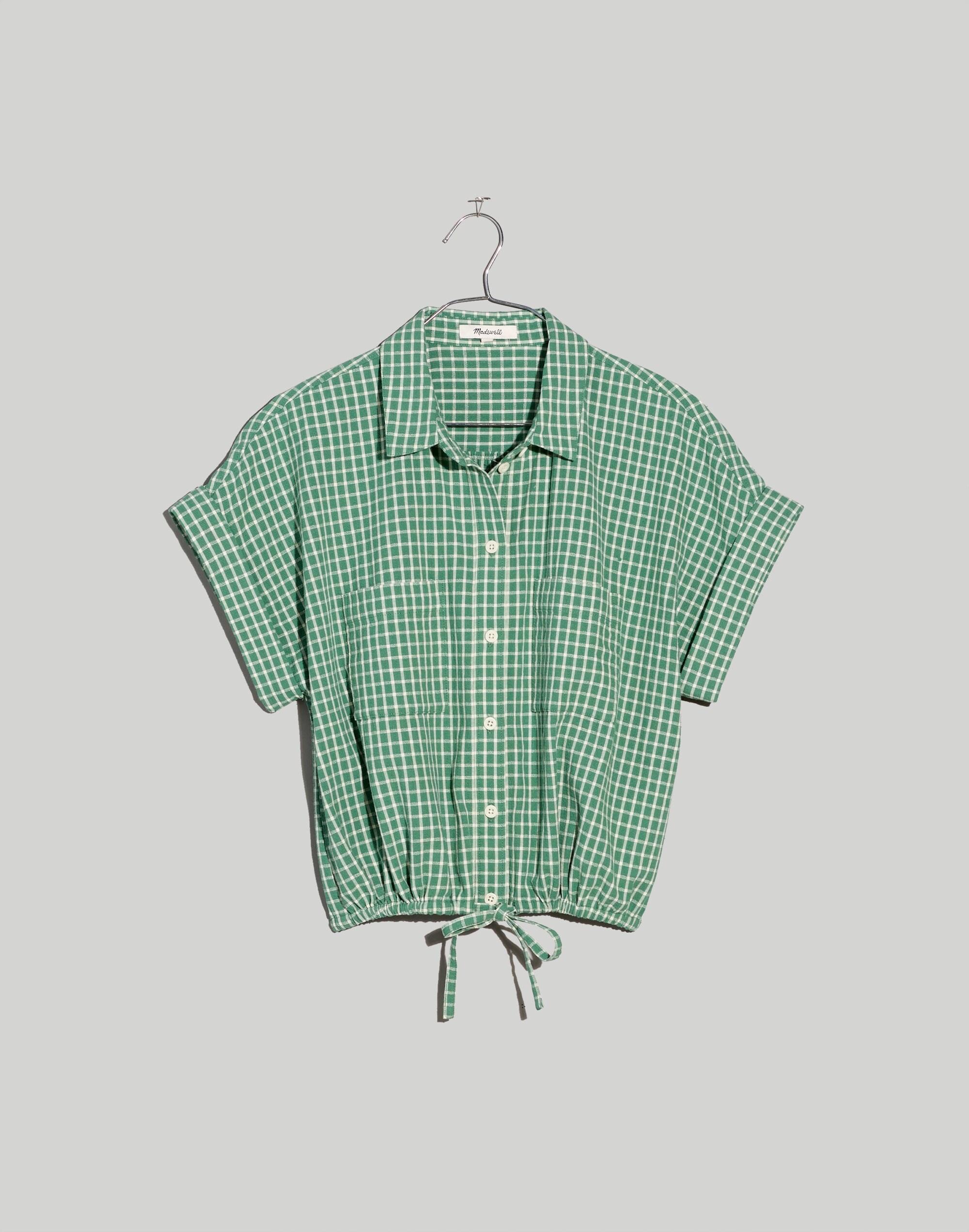 Button-Up Drawstring Shirt Yarn-Dyed Plaid | Madewell