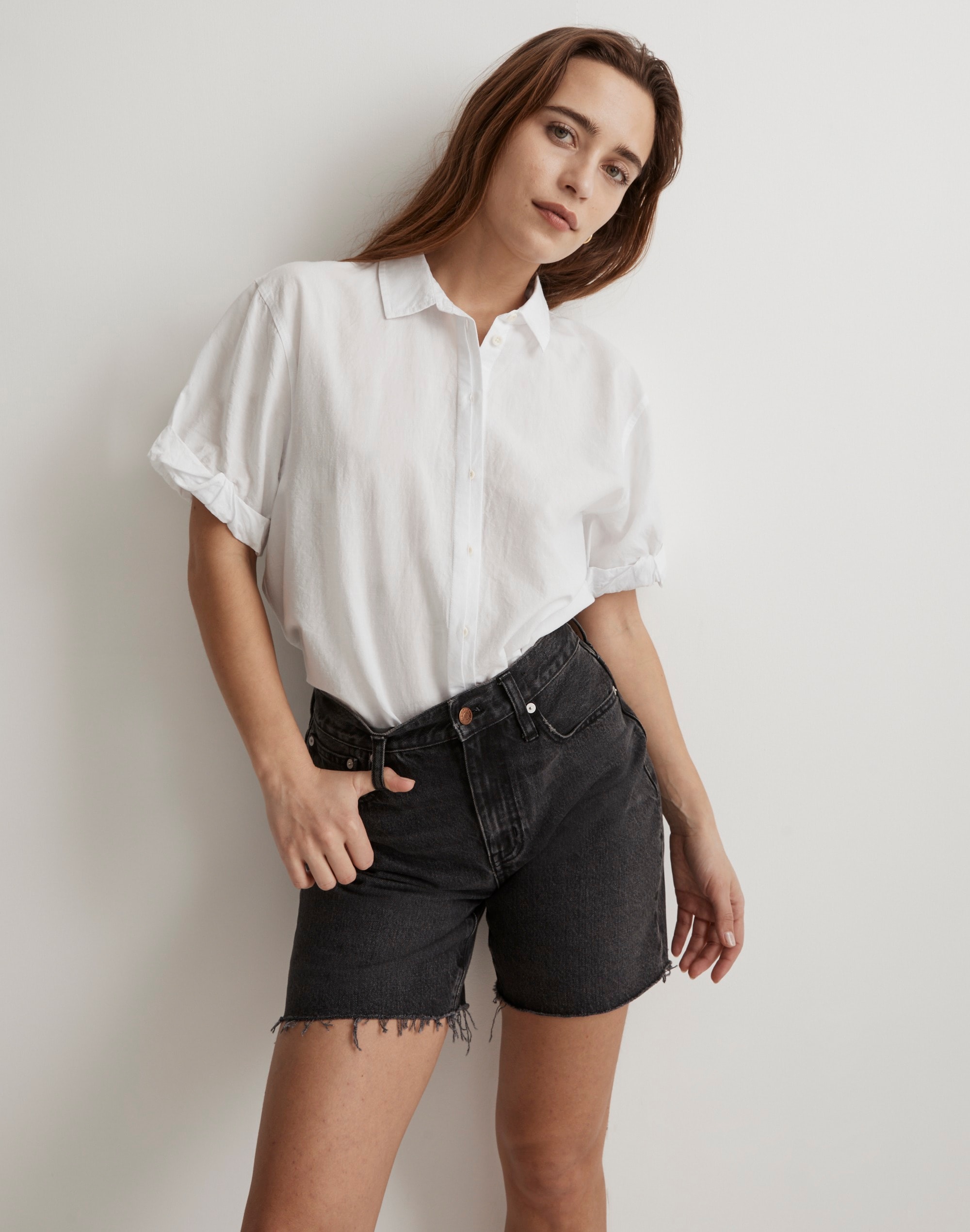 Cotton-Blend Slim Central Shirt | Madewell