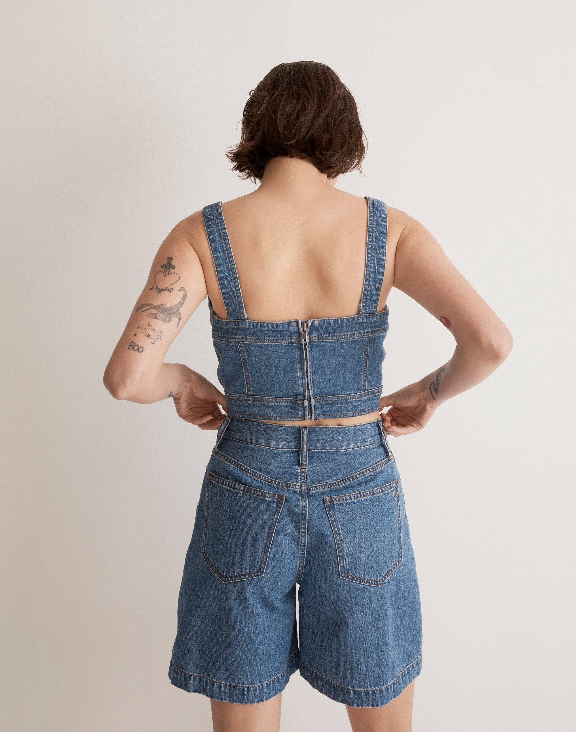 Cotton-Hemp Denim Supercrop Tank Top in Gabler Wash | Madewell