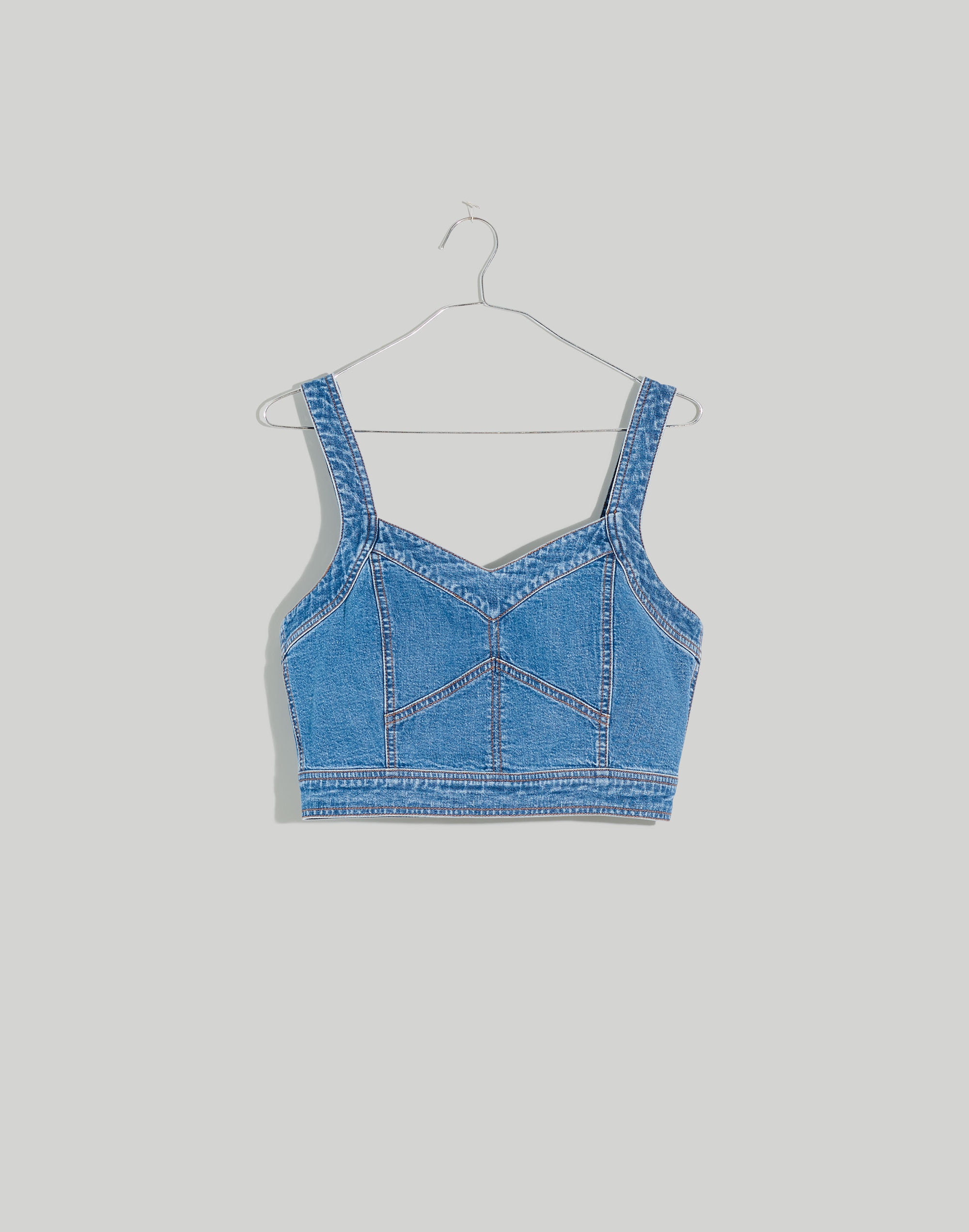 Cotton-Hemp Denim Supercrop Tank Top in Gabler Wash | Madewell