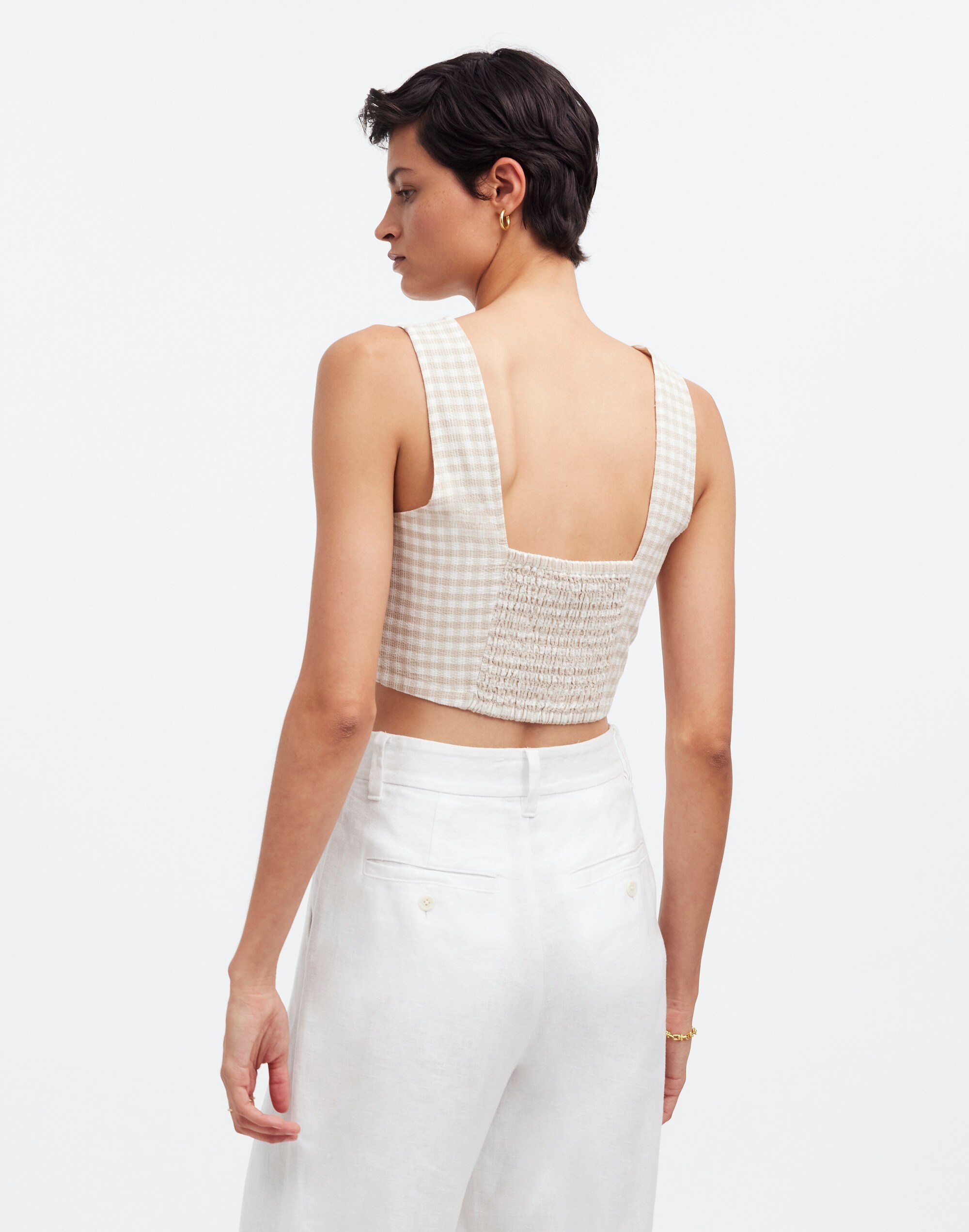 Gwen Crop Vest Top Check | Madewell