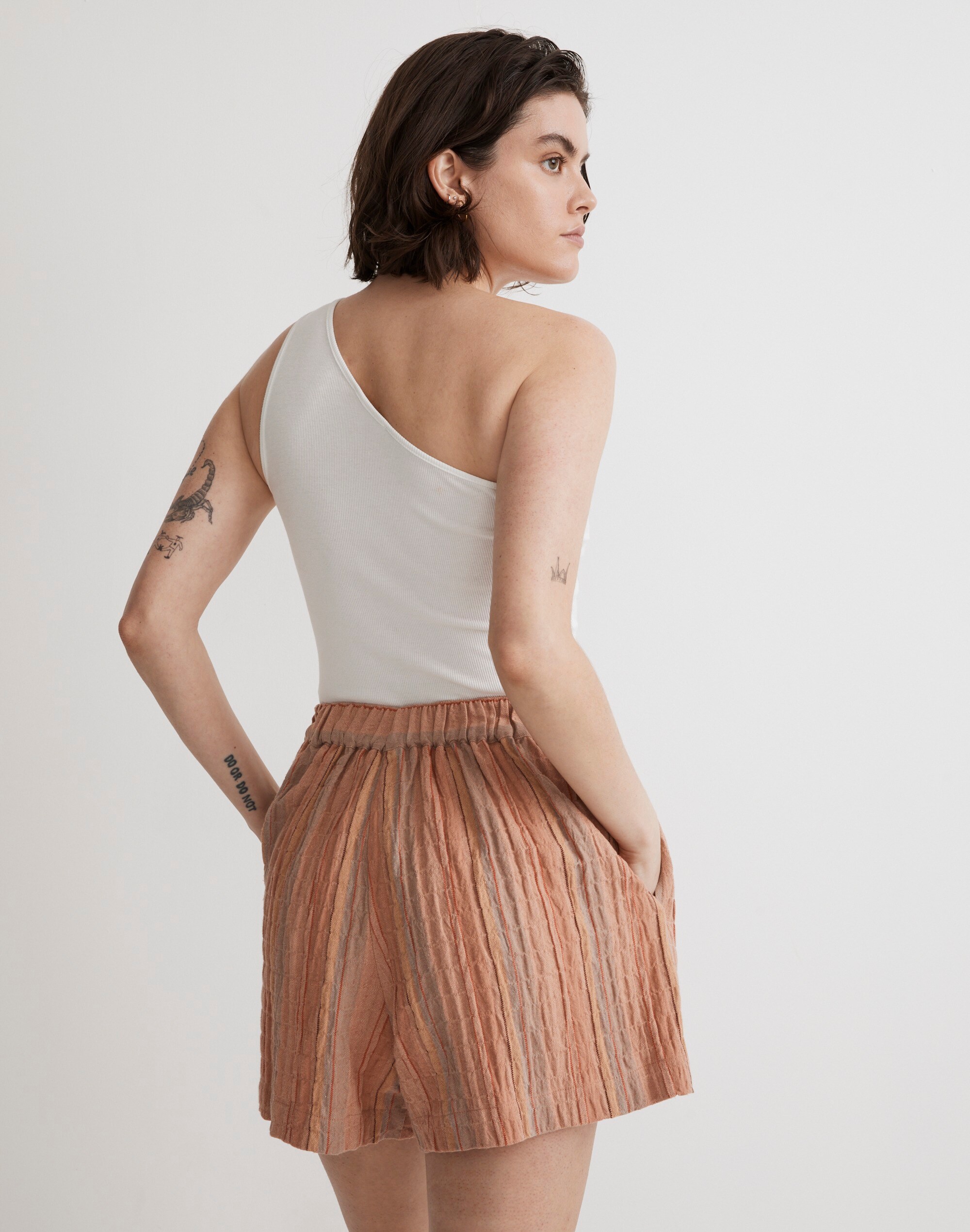 Clean Pull-On Shorts in Herringbone Stripe | Madewell