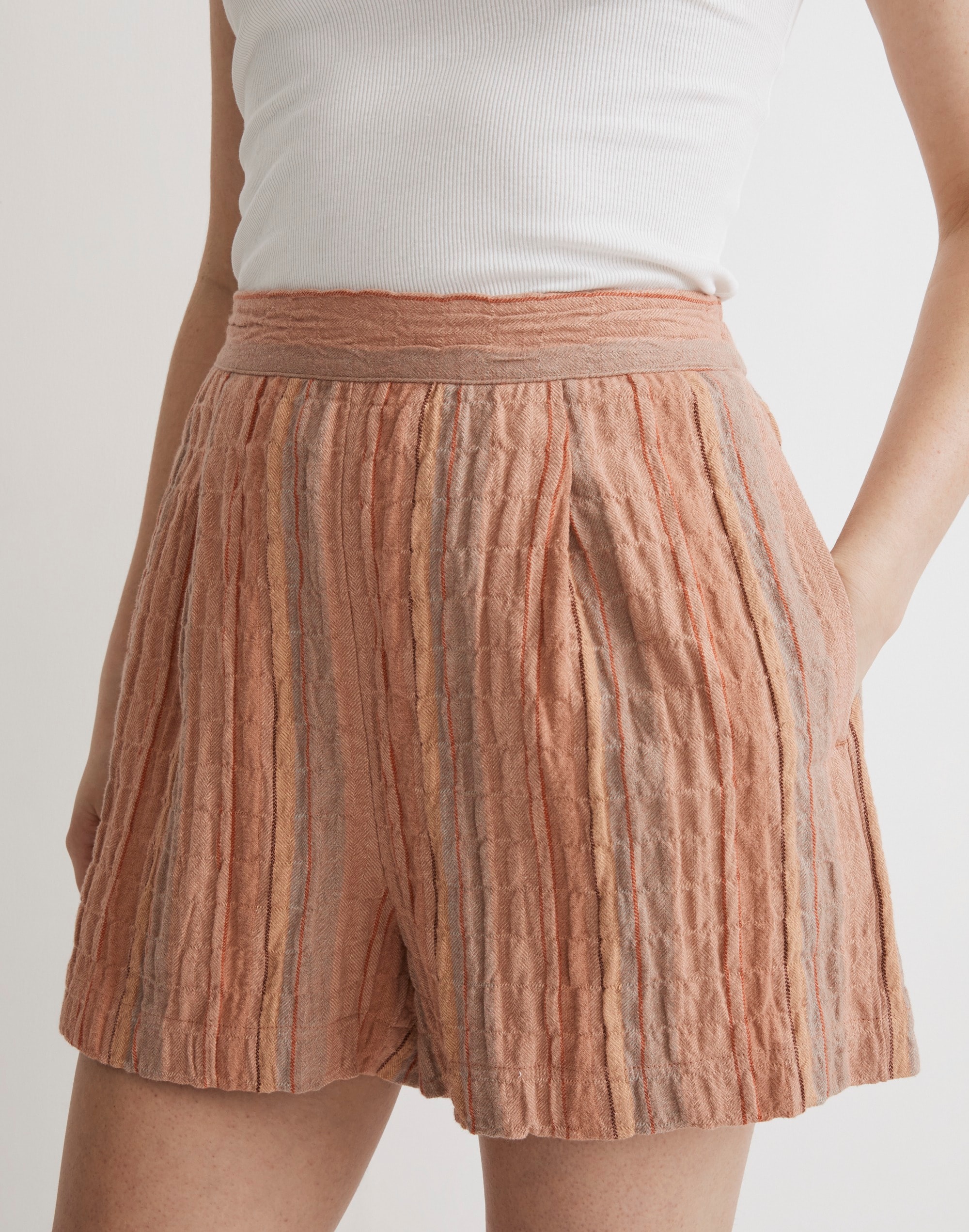 Clean Pull-On Shorts Herringbone Stripe | Madewell