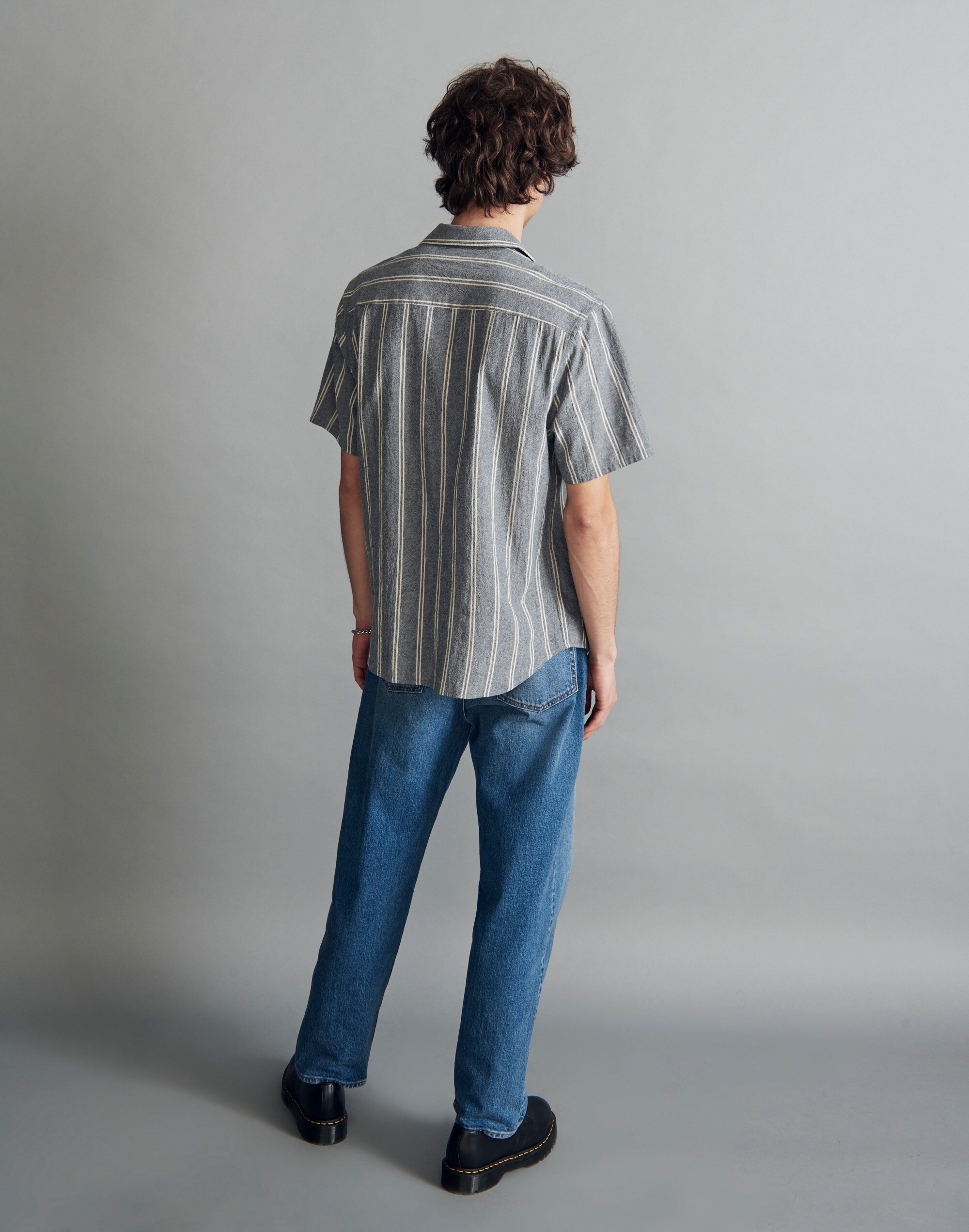 Crinkle Cotton Easy Short-Sleeve Shirt Stripe | Madewell