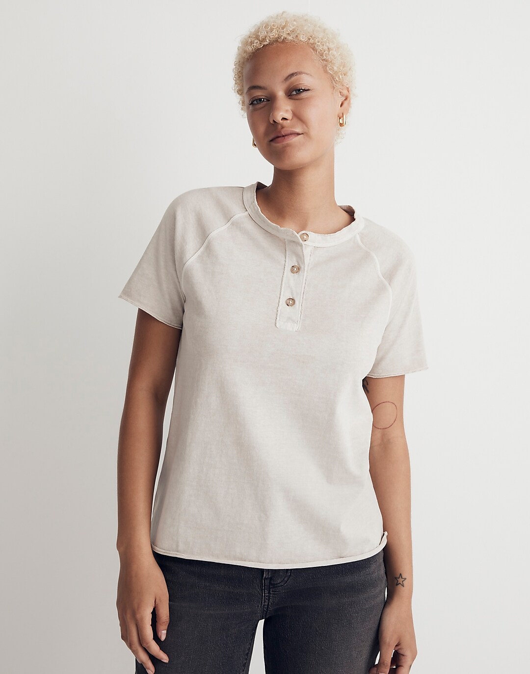 Beige Garment-Dyed T-Shirt by Sunflower on Sale
