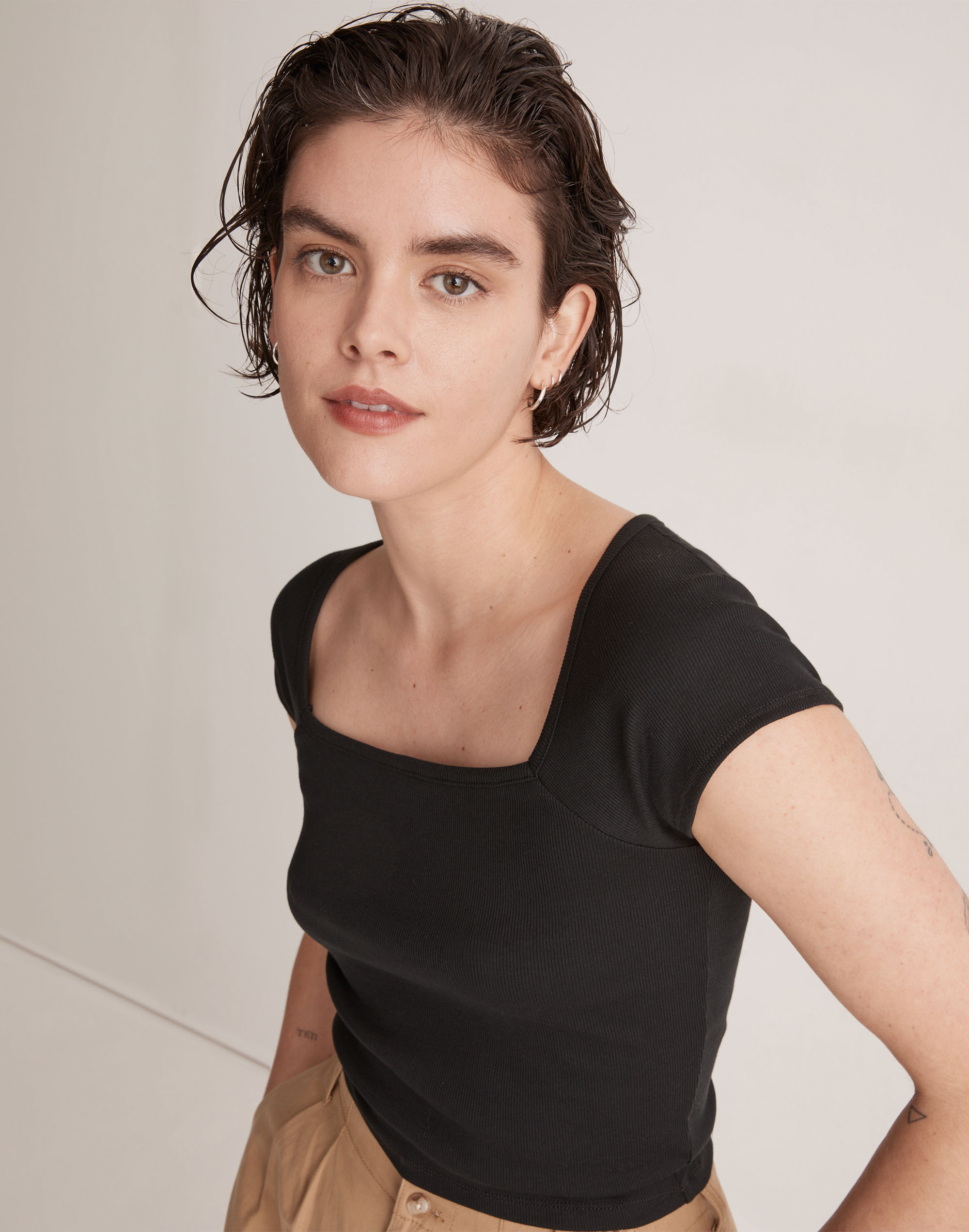 Supima® Rib Square-Neck Tee | Madewell