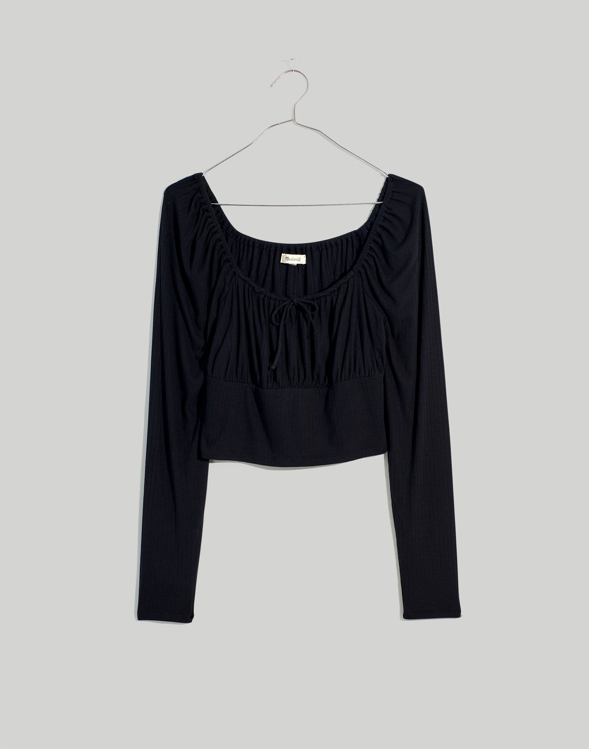 Ribbed Square-Neck Long-Sleeve Top | Madewell