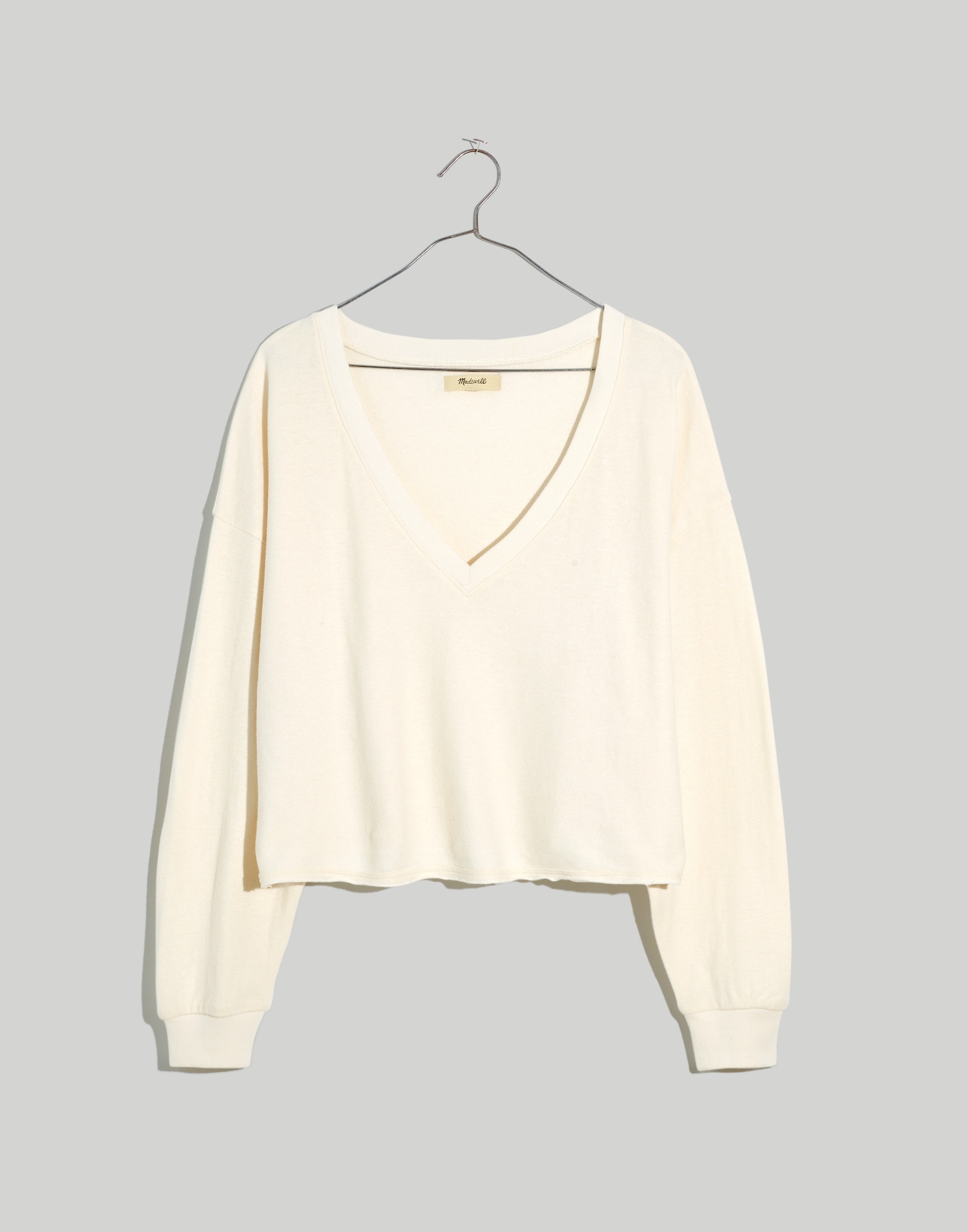 Double-Face V-Neck Long-Sleeve Tee | Madewell