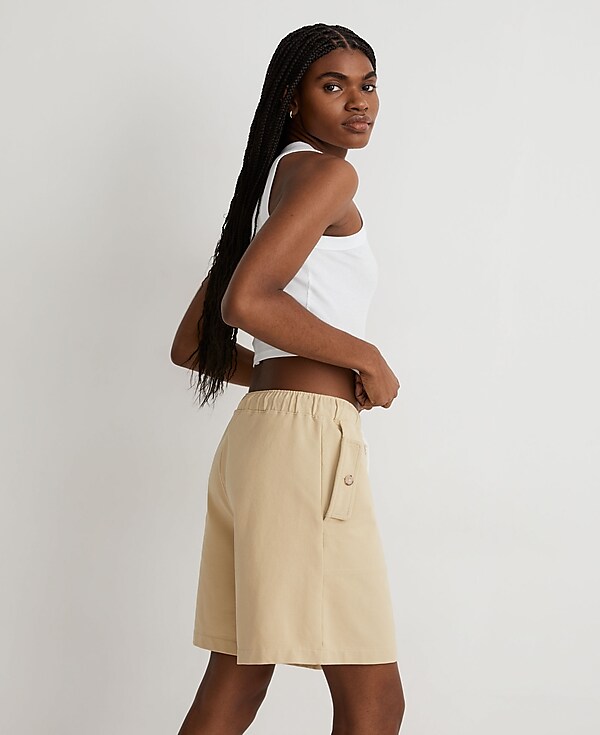 Structured Terry Pull-On Shorts