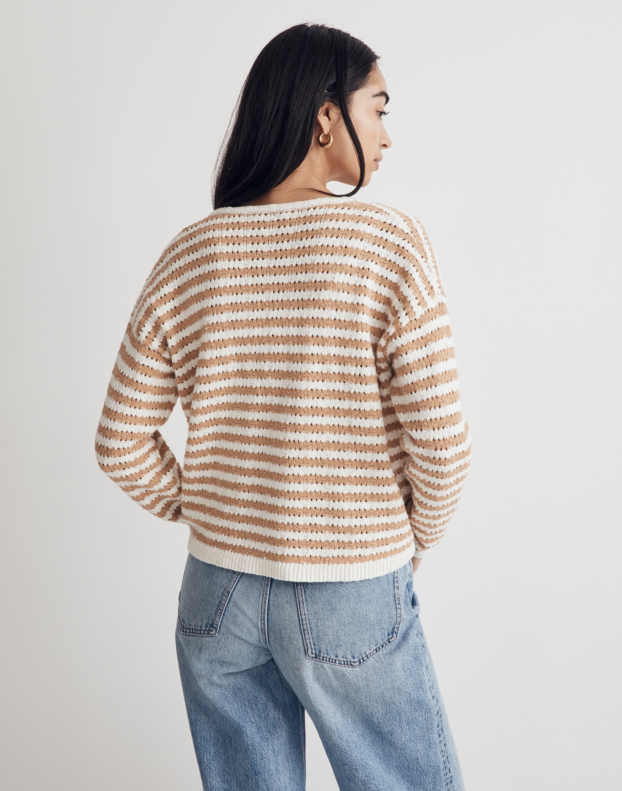 Open-Stitch Cardigan Sweater Stripe | Madewell