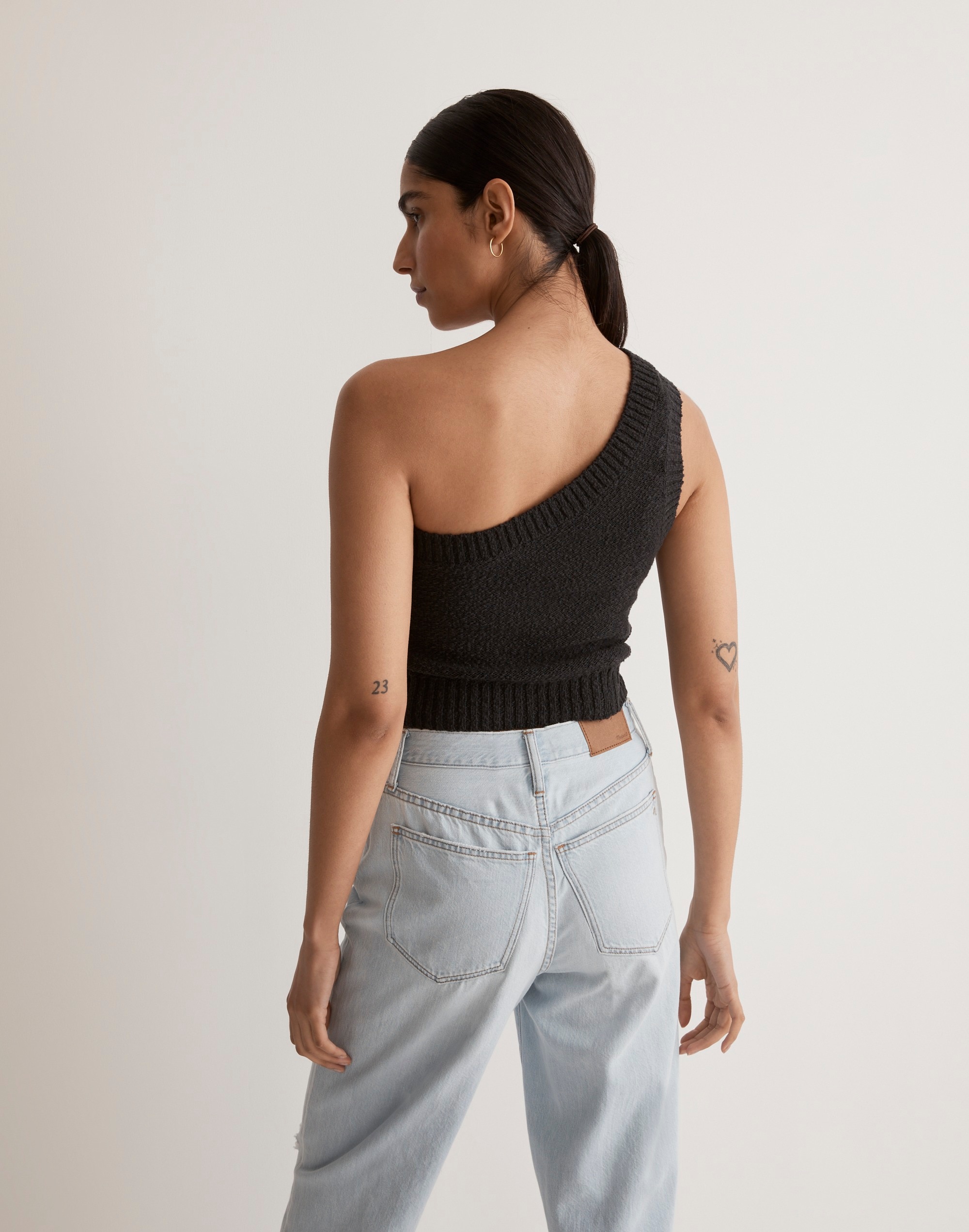 Textural-Knit One-Shoulder Sweater Tank | Madewell