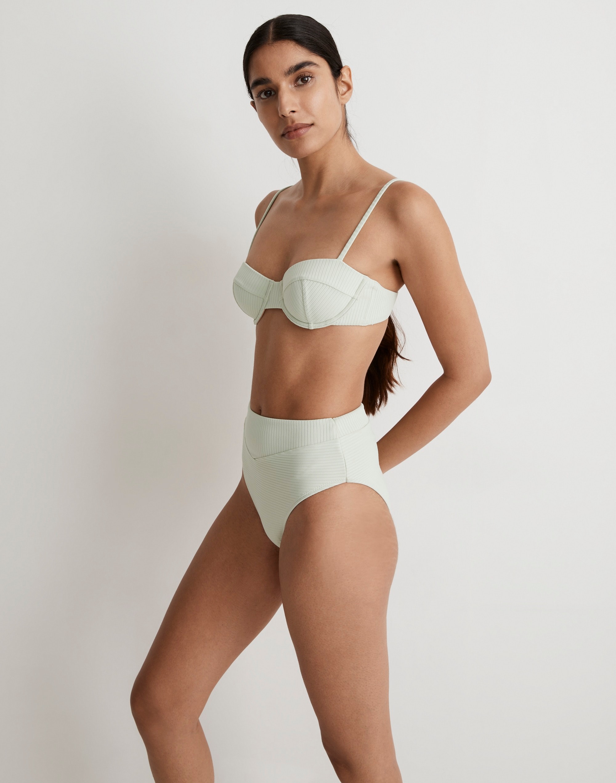 Ribbed High-Cut Bikini Bottom | Madewell