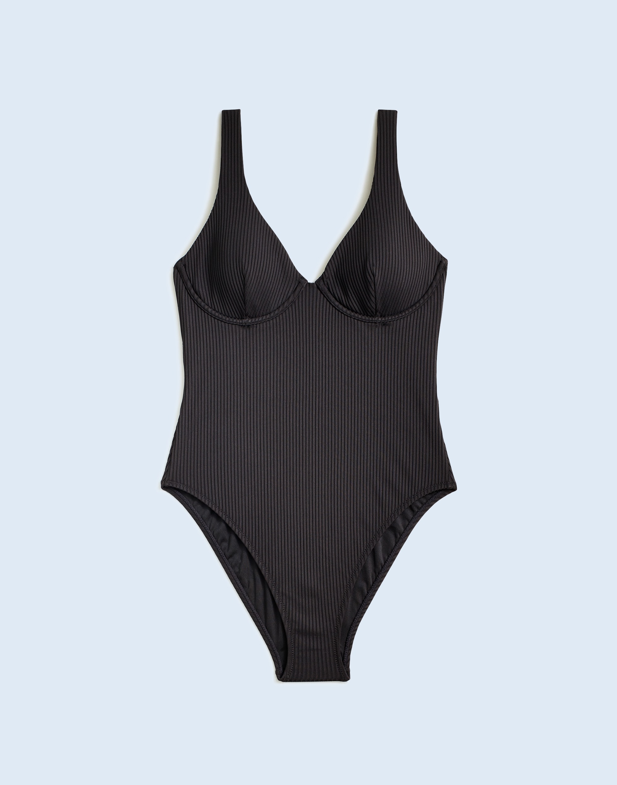 Ribbed Underwire Open-Back One-Piece Swimsuit | Madewell