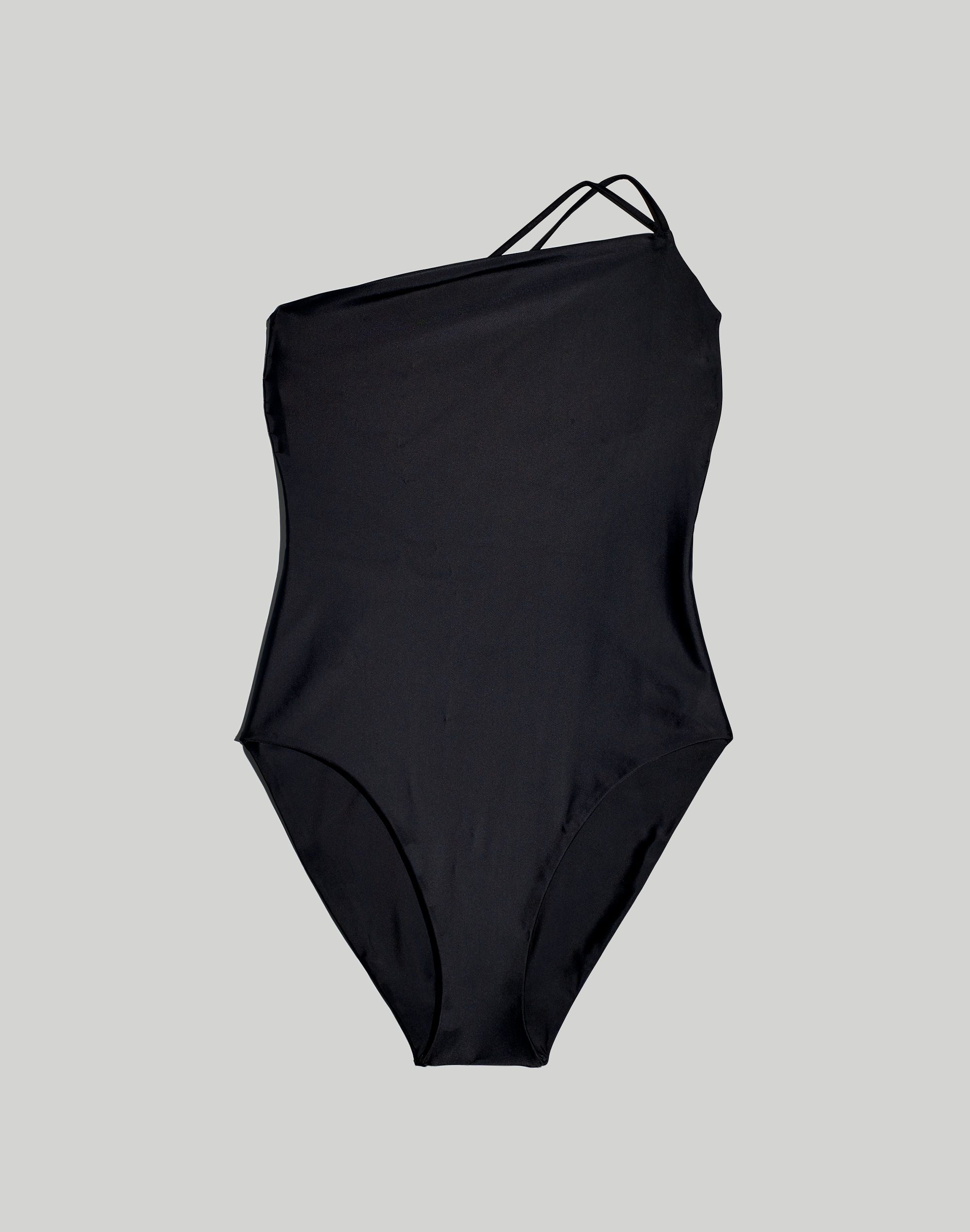 Double-Strap One-Shoulder One-Piece Swimsuit