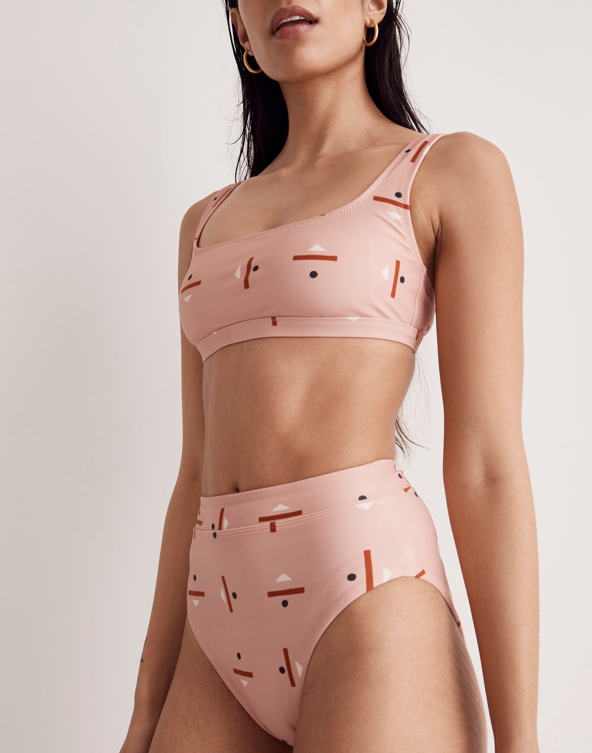 Madewell x Caroline Z Hurley High-Cut Bikini Bottom Abstract Alpha |