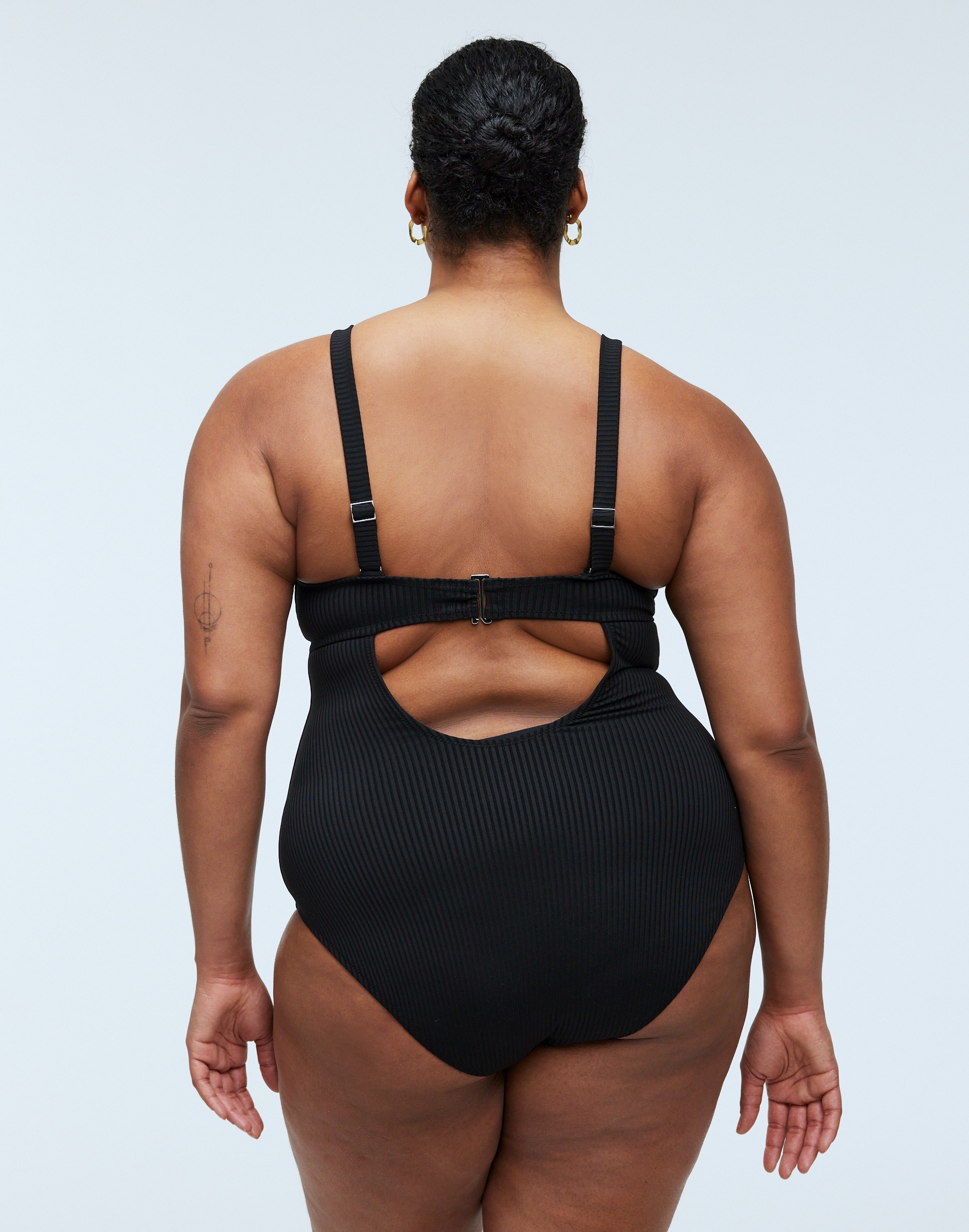 Plus Ribbed Underwire Open-Back One-Piece Swimsuit | Madewell