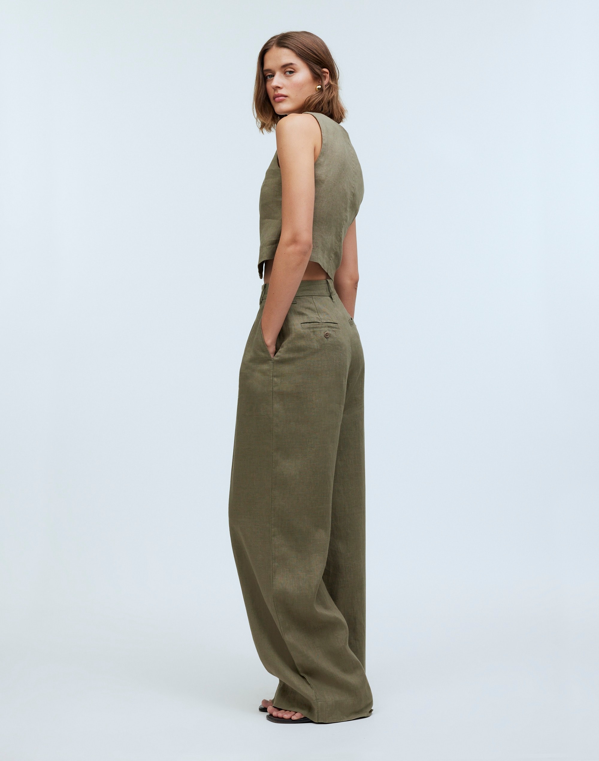 The Harlow Wide-Leg Pant 100% Linen | Madewell