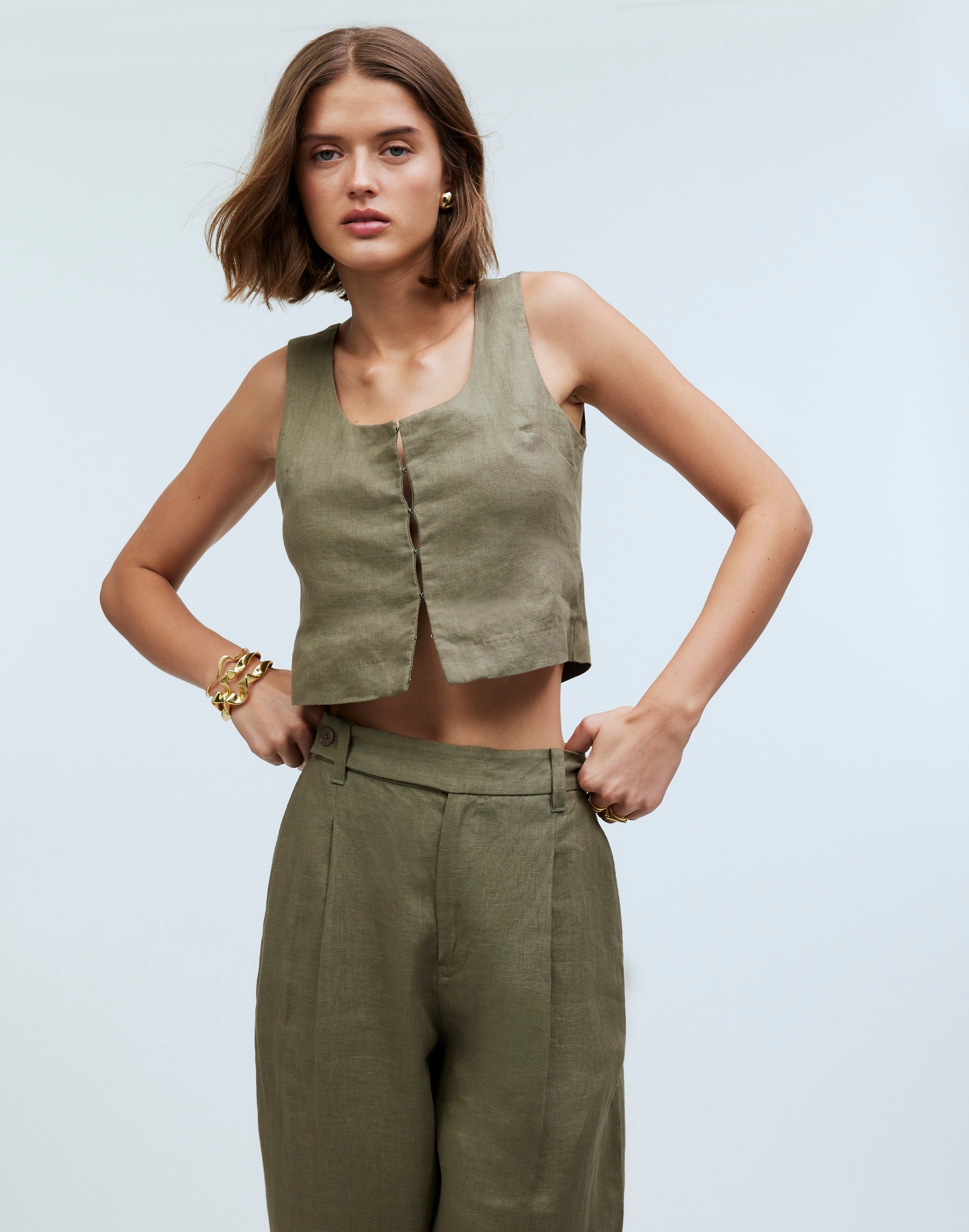 The Harlow Wide-Leg Pant 100% Linen | Madewell